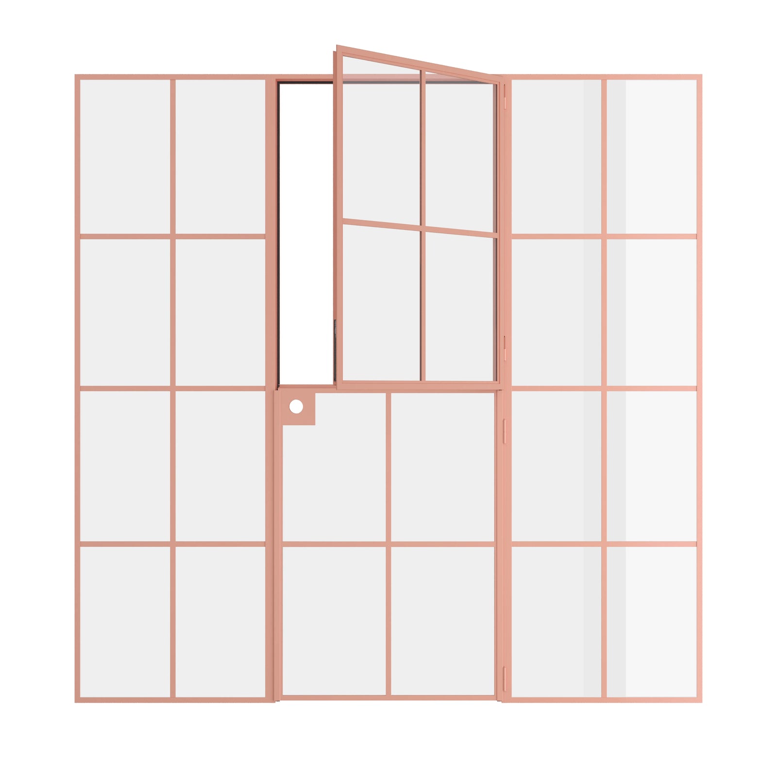 Pinkys Air 5 interior steel door, single, flat, Dutch, with side windows, open