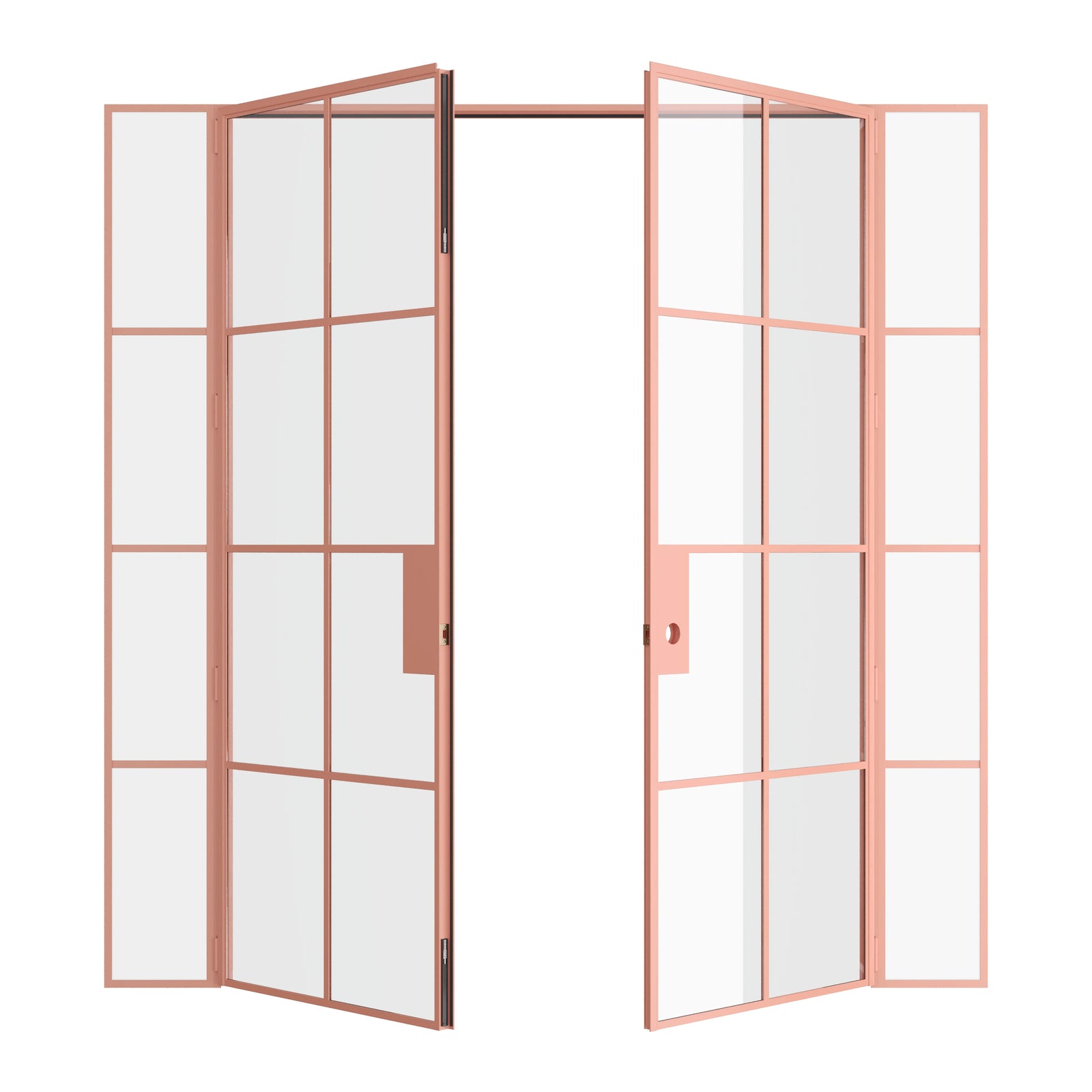 Pinkys Air 5 interior steel door, double, flat, with side windows, open