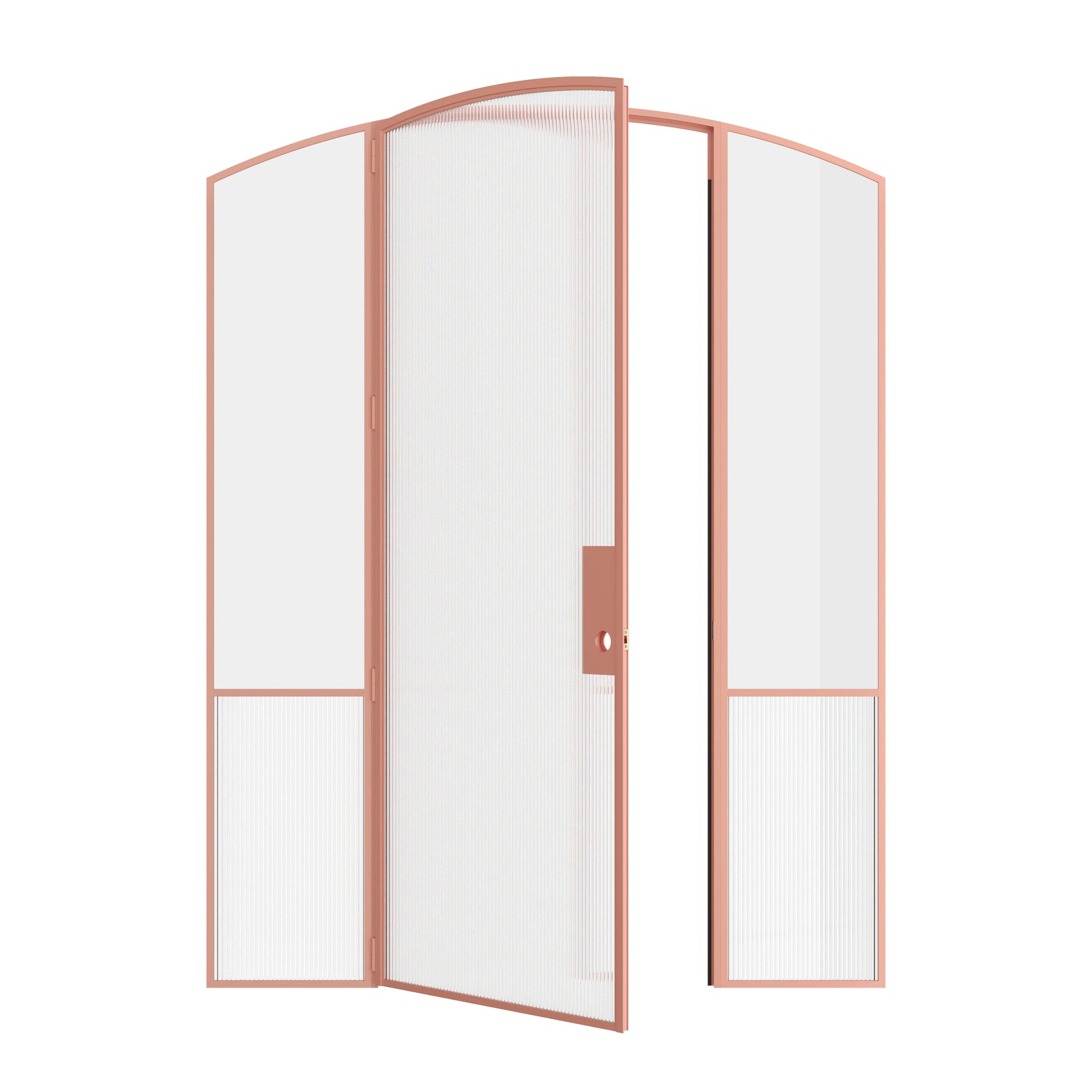 Pinkys Air Grand interior steel door, single, arch, with side windows, open