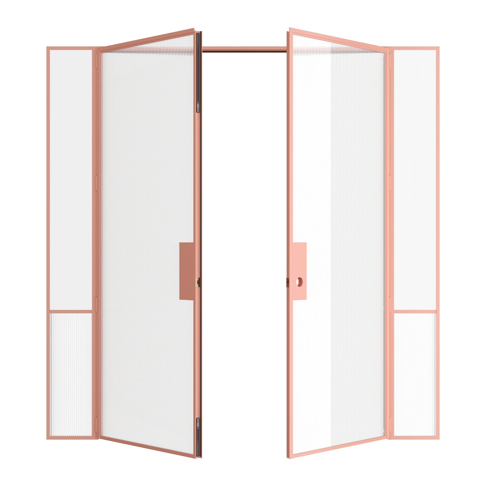 Pinkys Air Grand interior steel door, double, flat, with side windows, open