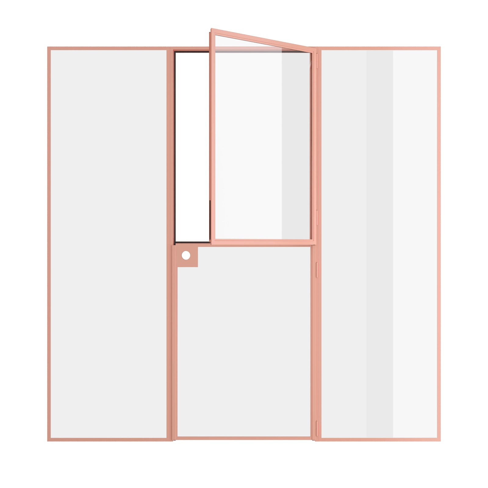 Pinkys Air Lite interior steel door, single, flat, Dutch, with side windows, open