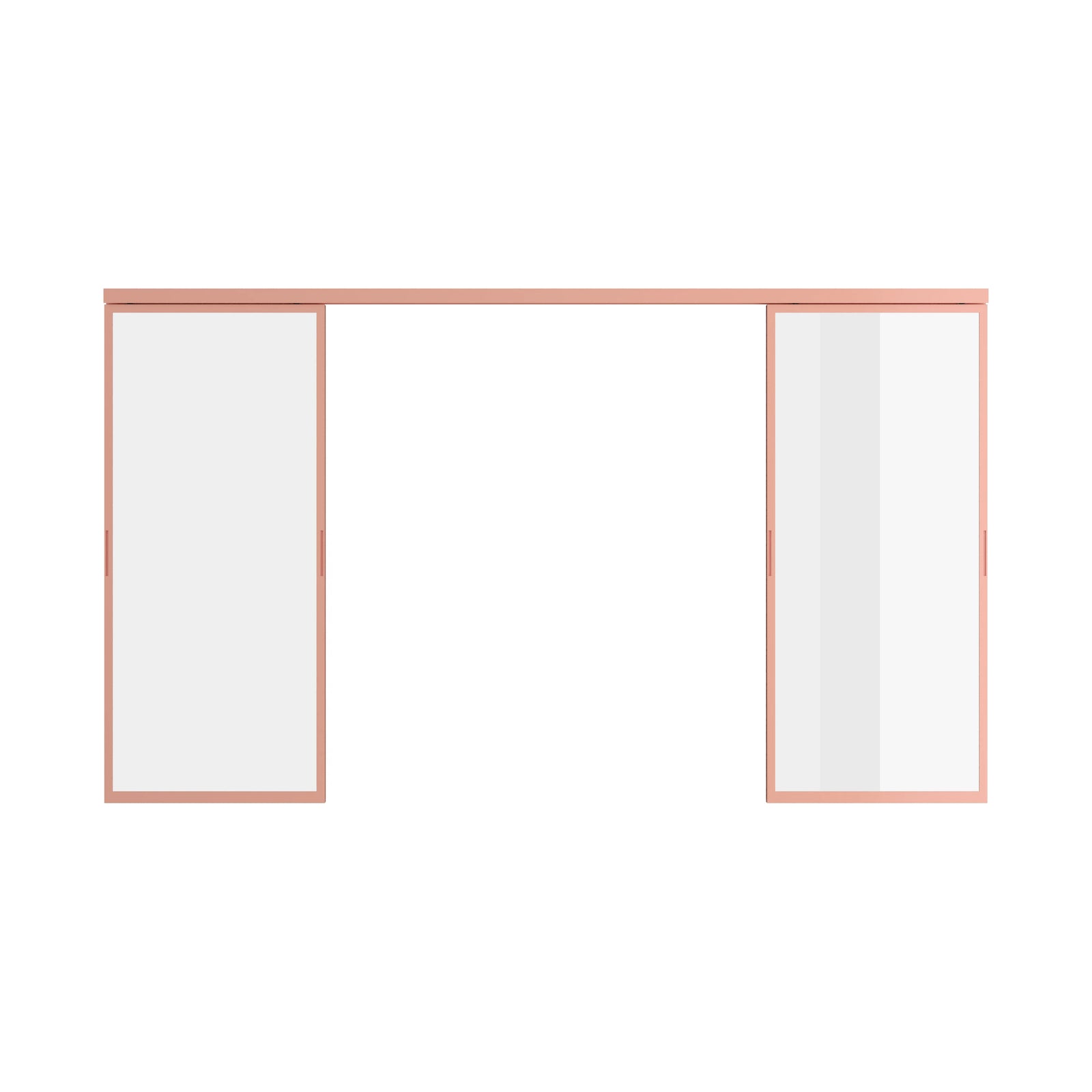 Pinkys Air Lite interior steel door, double, sliding, top-track, open