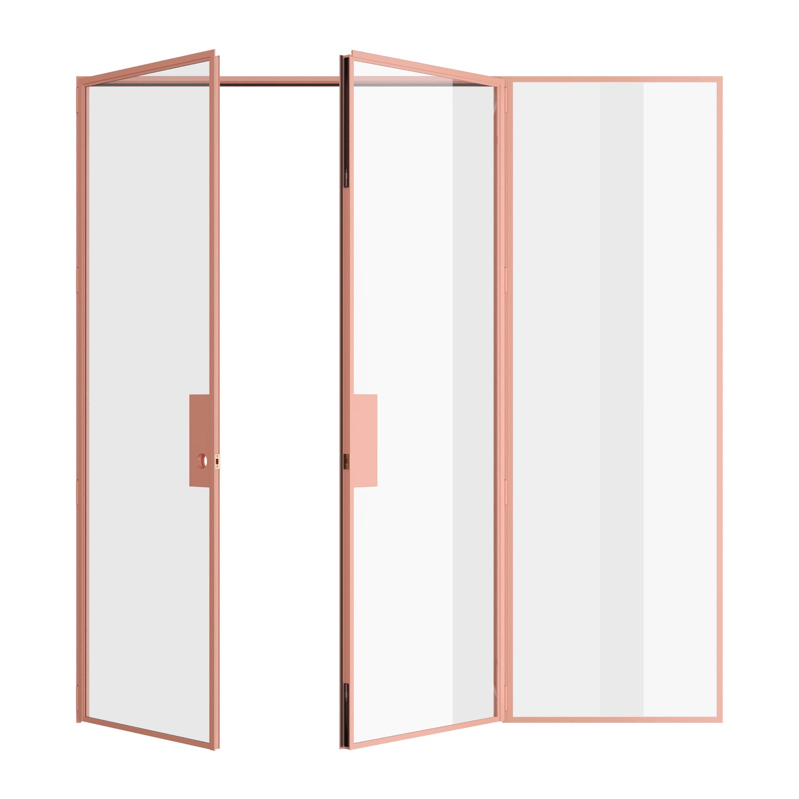Pinkys Air Lite interior steel door, double, flat, with a right side window, open