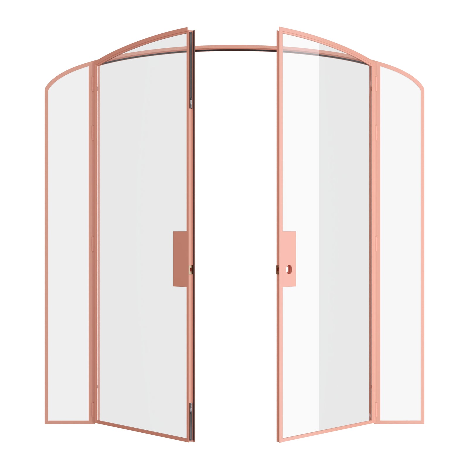 Pinkys Air Lite interior steel door, double, mini arch, with side windows, open