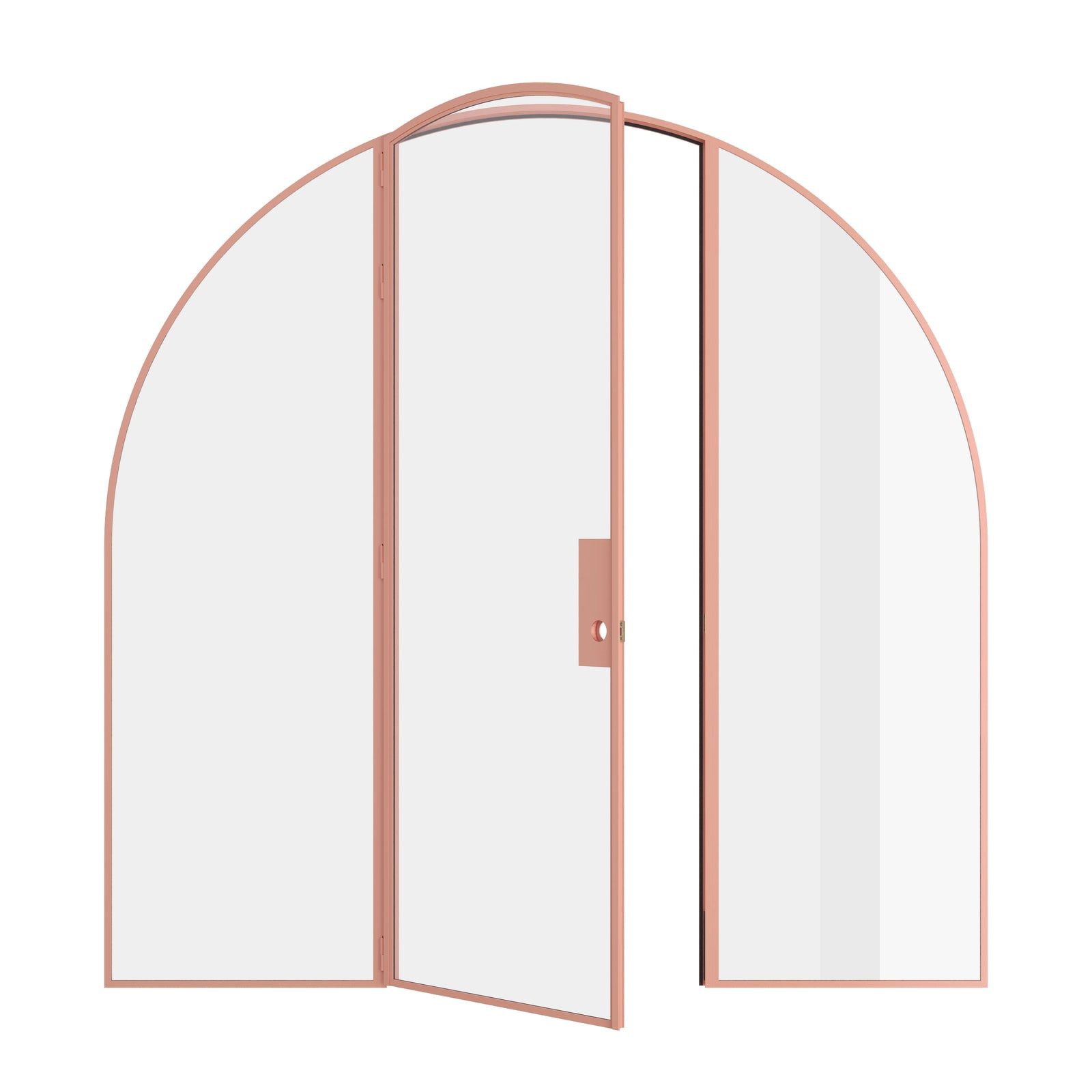 Pinkys Air Lite interior steel door, single, arch, with side windows, open