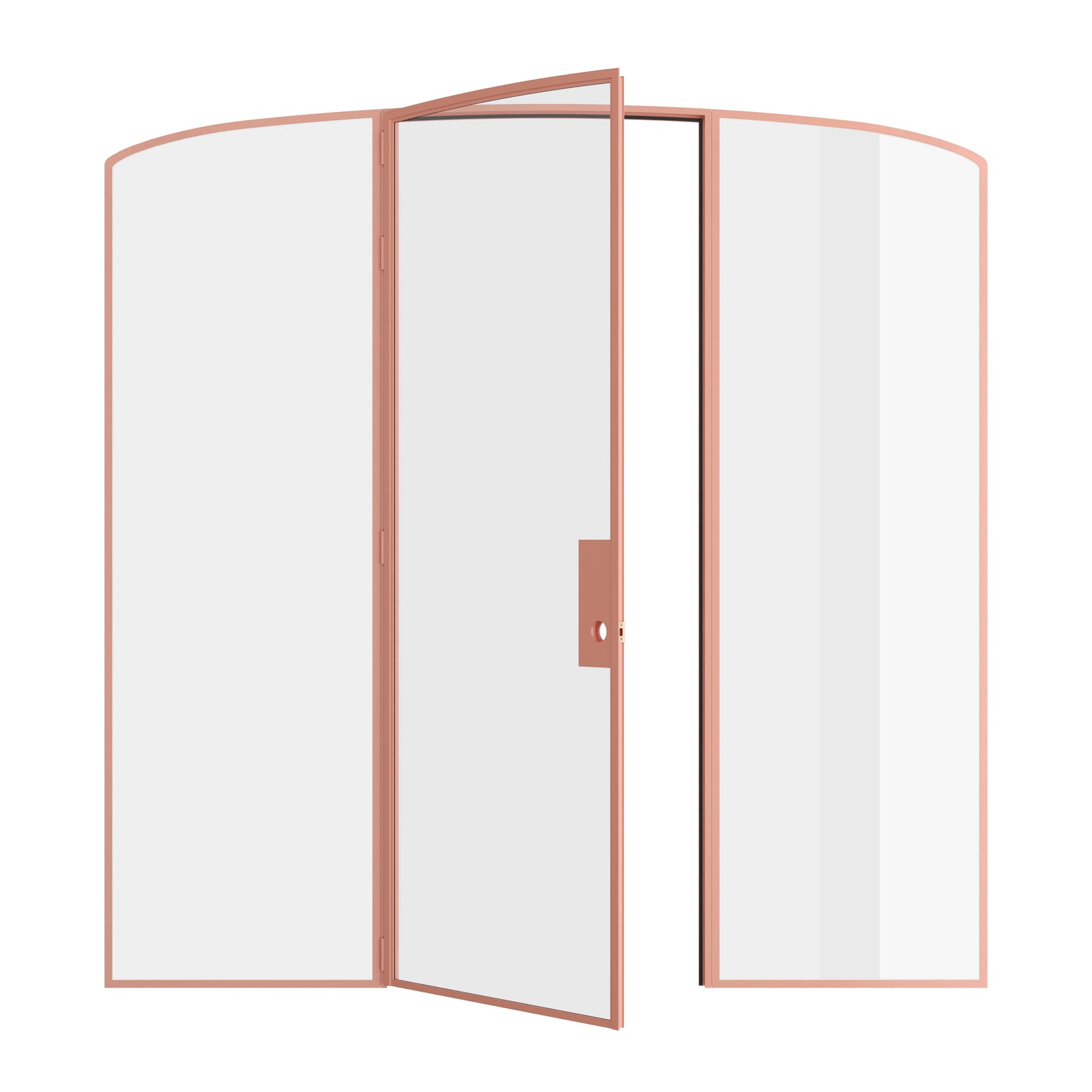 Pinkys Air Lite interior steel door, single, mini arch, with side windows, open