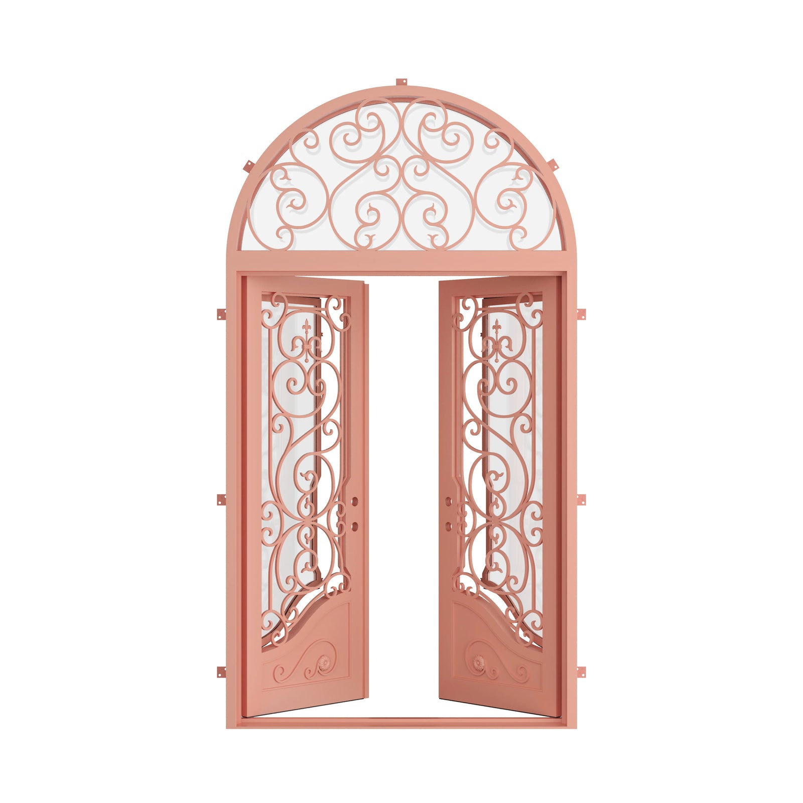 Pinkys Beverly steel door, double, arch, open