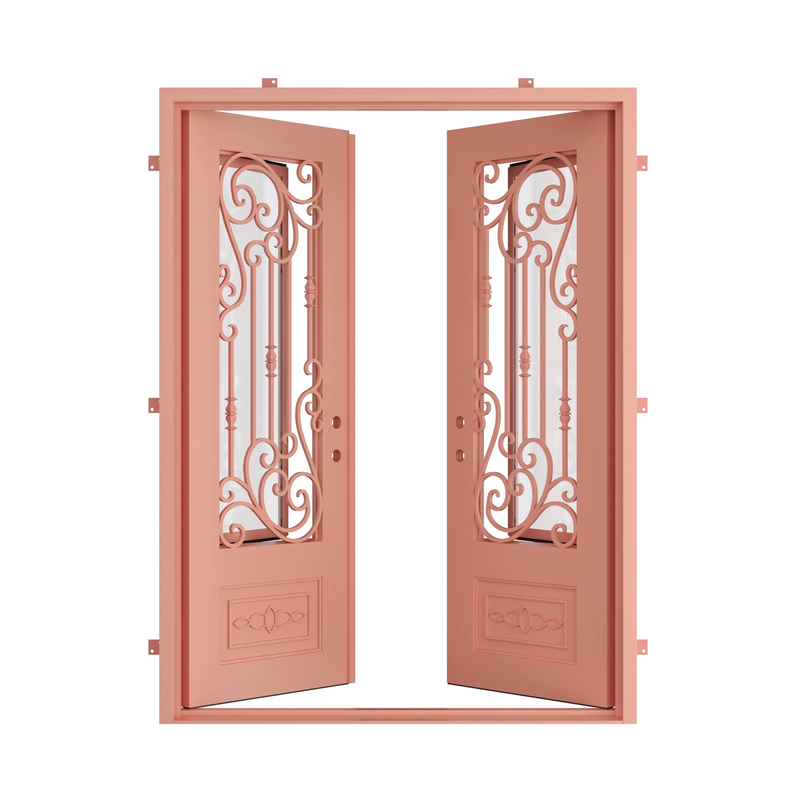 Pinkys Golden Gate steel door, double, flat, open