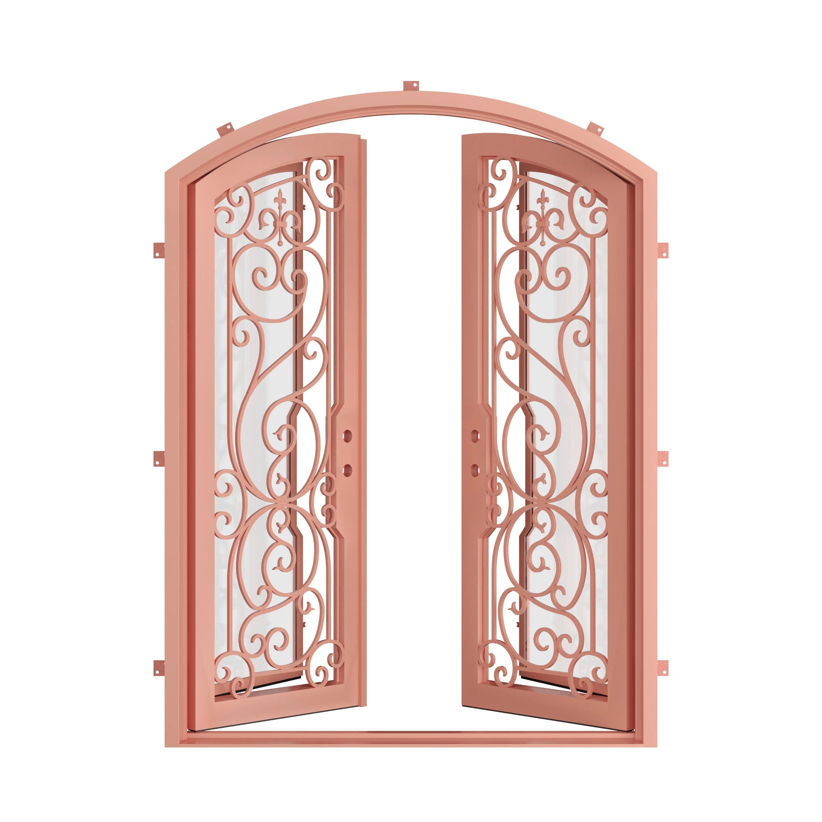Pinkys Hills steel door, double, arch, open