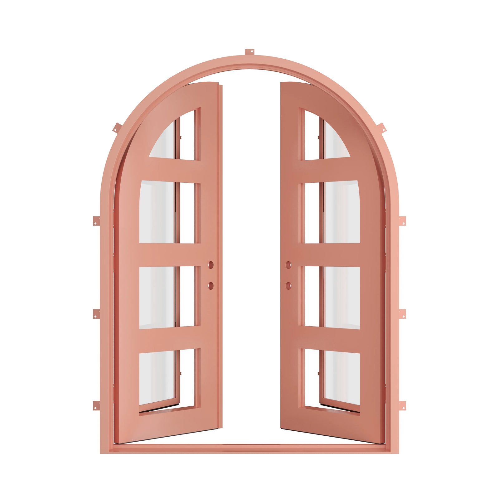 Pinkys Knox steel door, double, full arch, open