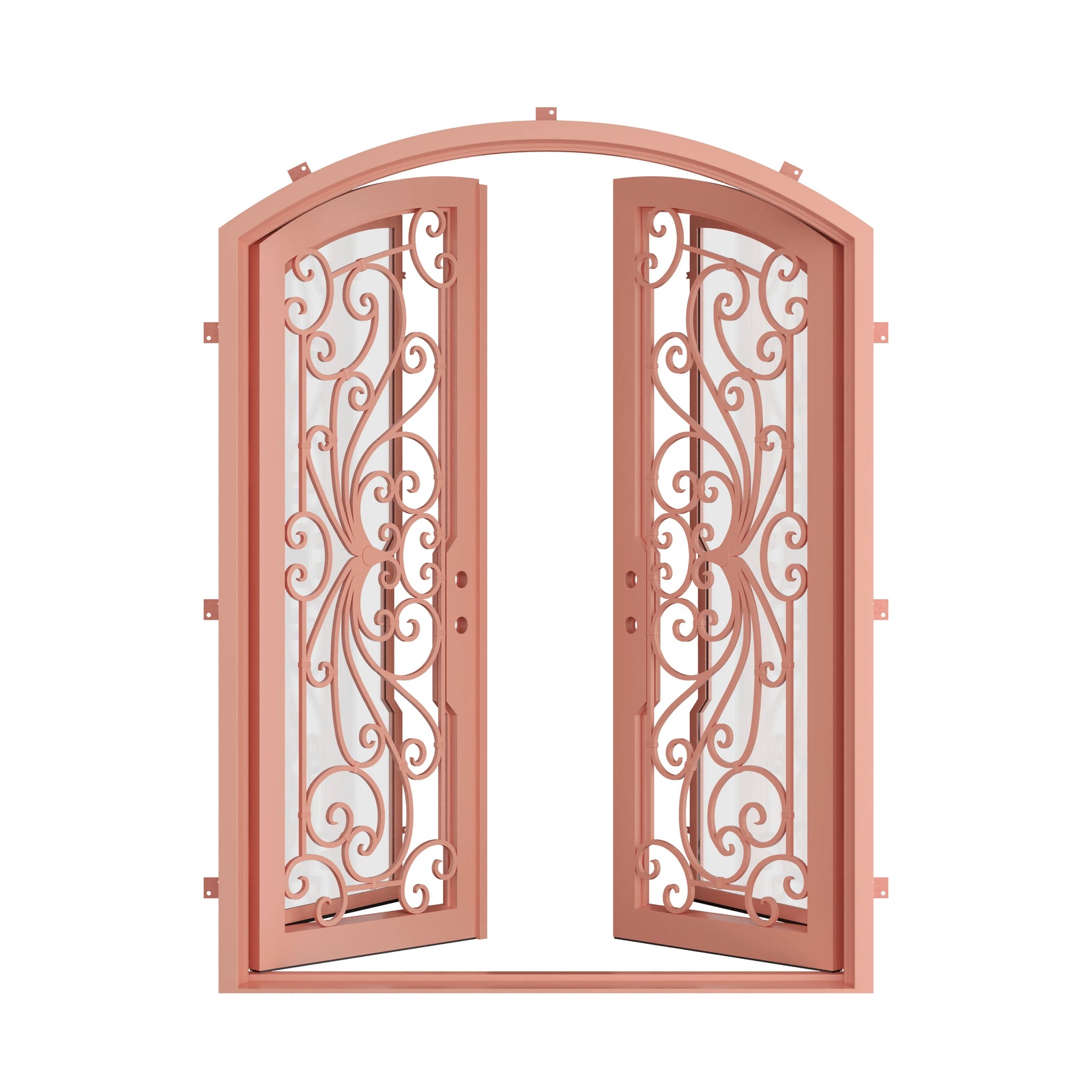 Pinkys Miracle steel door, double, arch, open