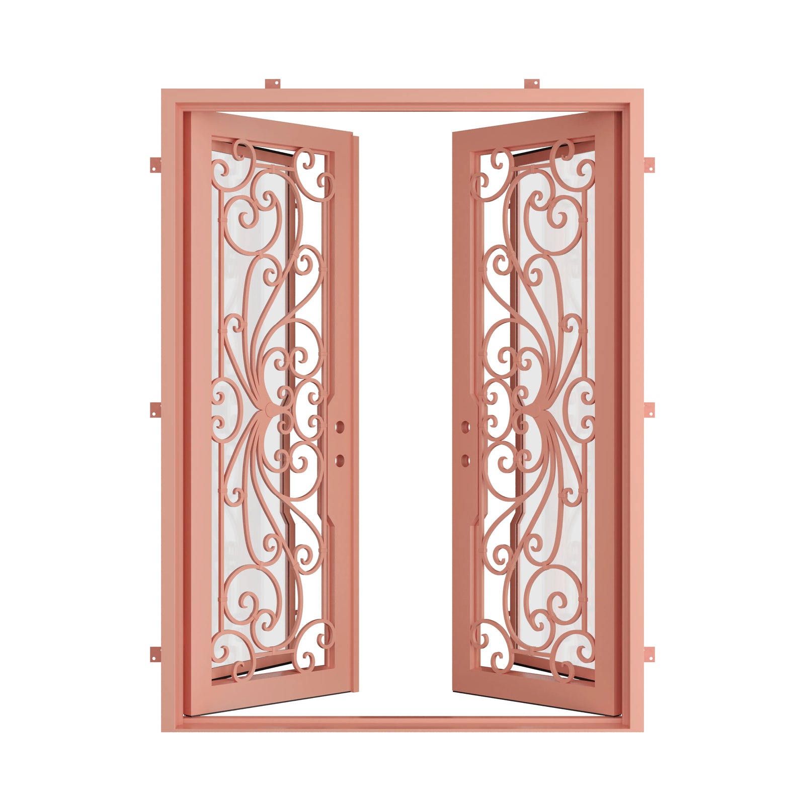 Pinkys Miracle steel door, double, flat, open