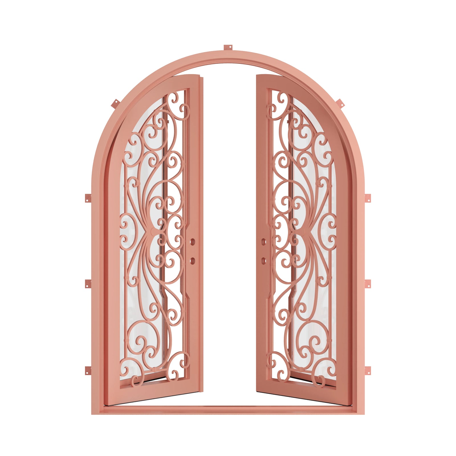Pinkys Miracle steel door, double, full arch, open