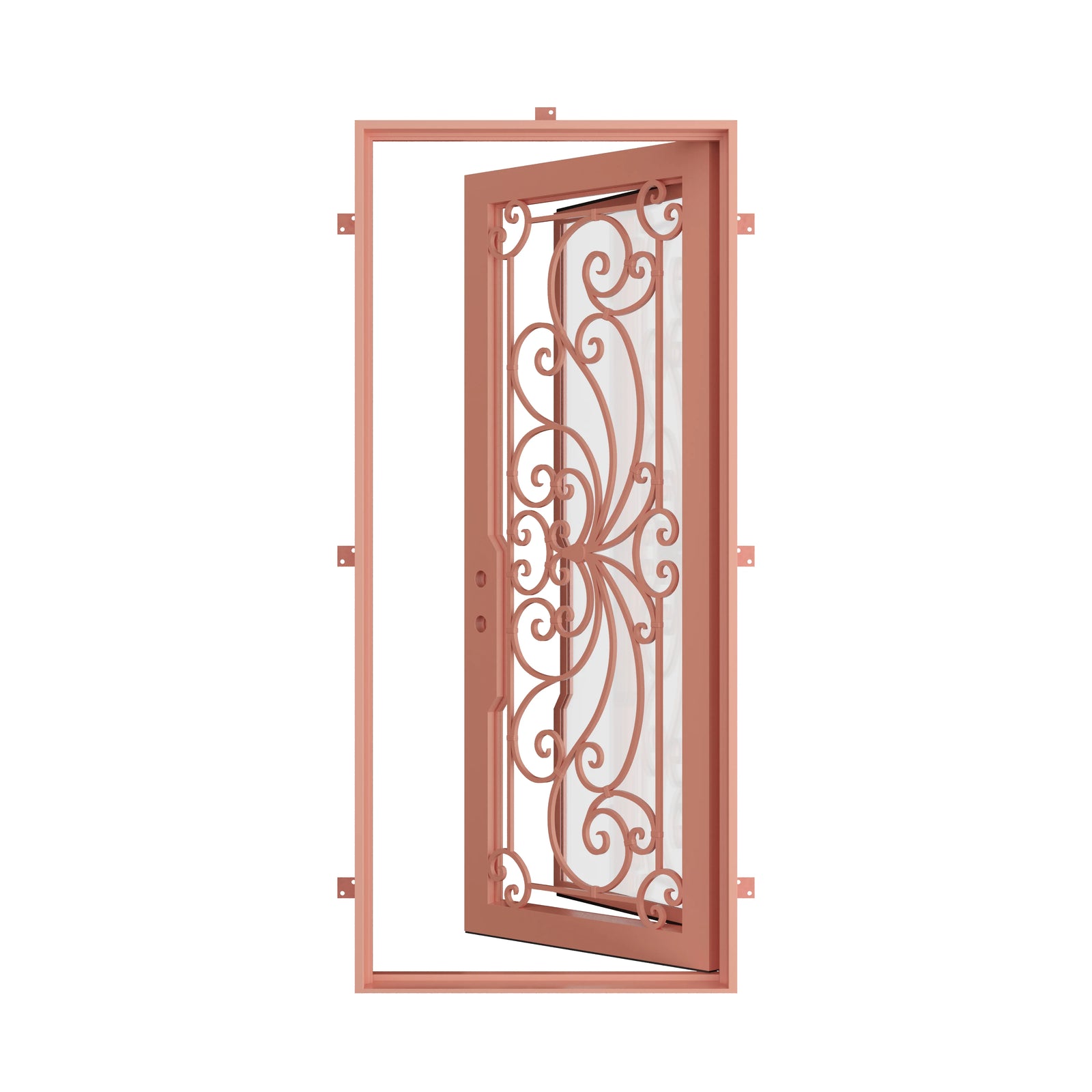 Pinkys Miracle steel door, single, flat, open
