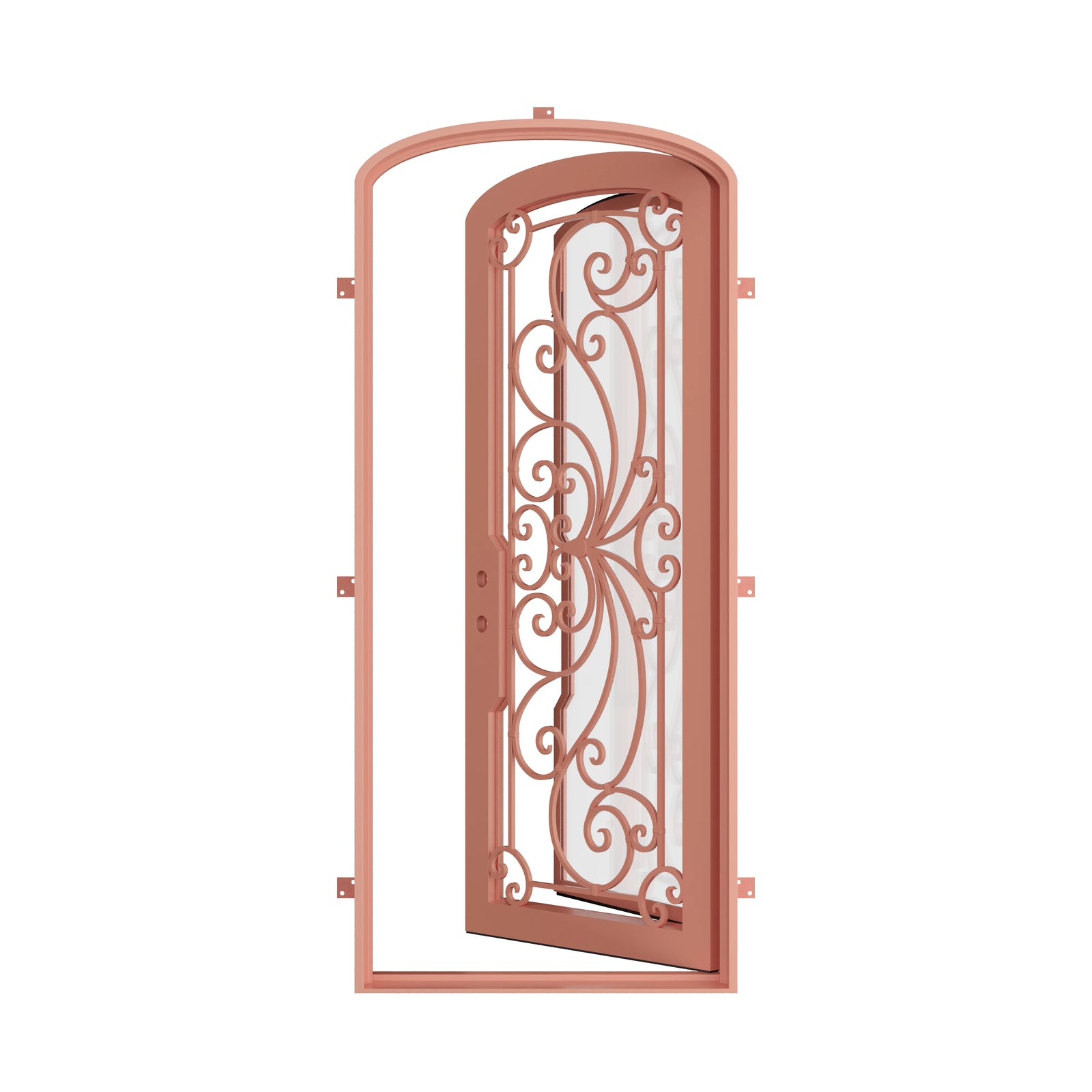 Pinkys Miracle steel door, single, arch, open