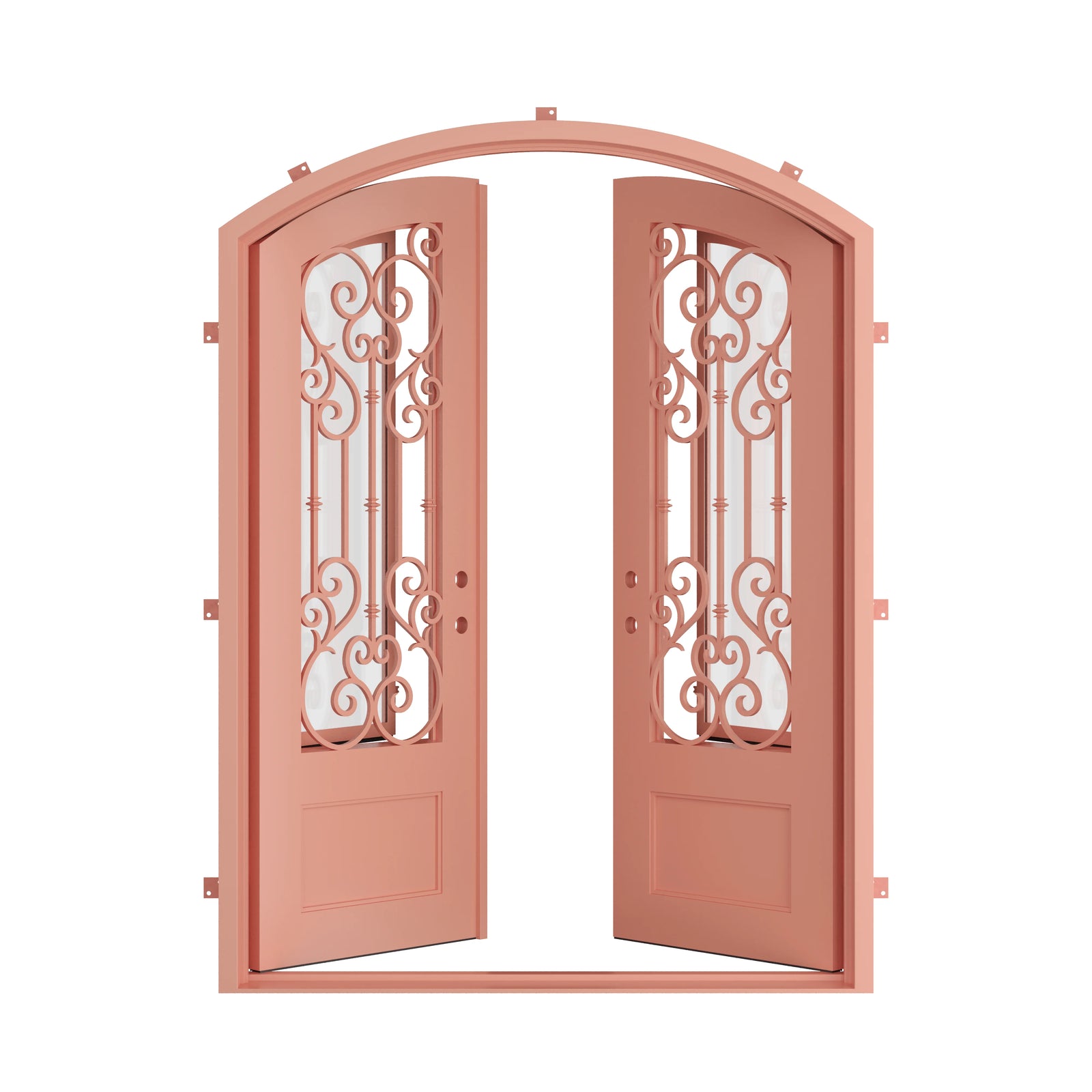 Pinkys New York steel door, double, arch, open