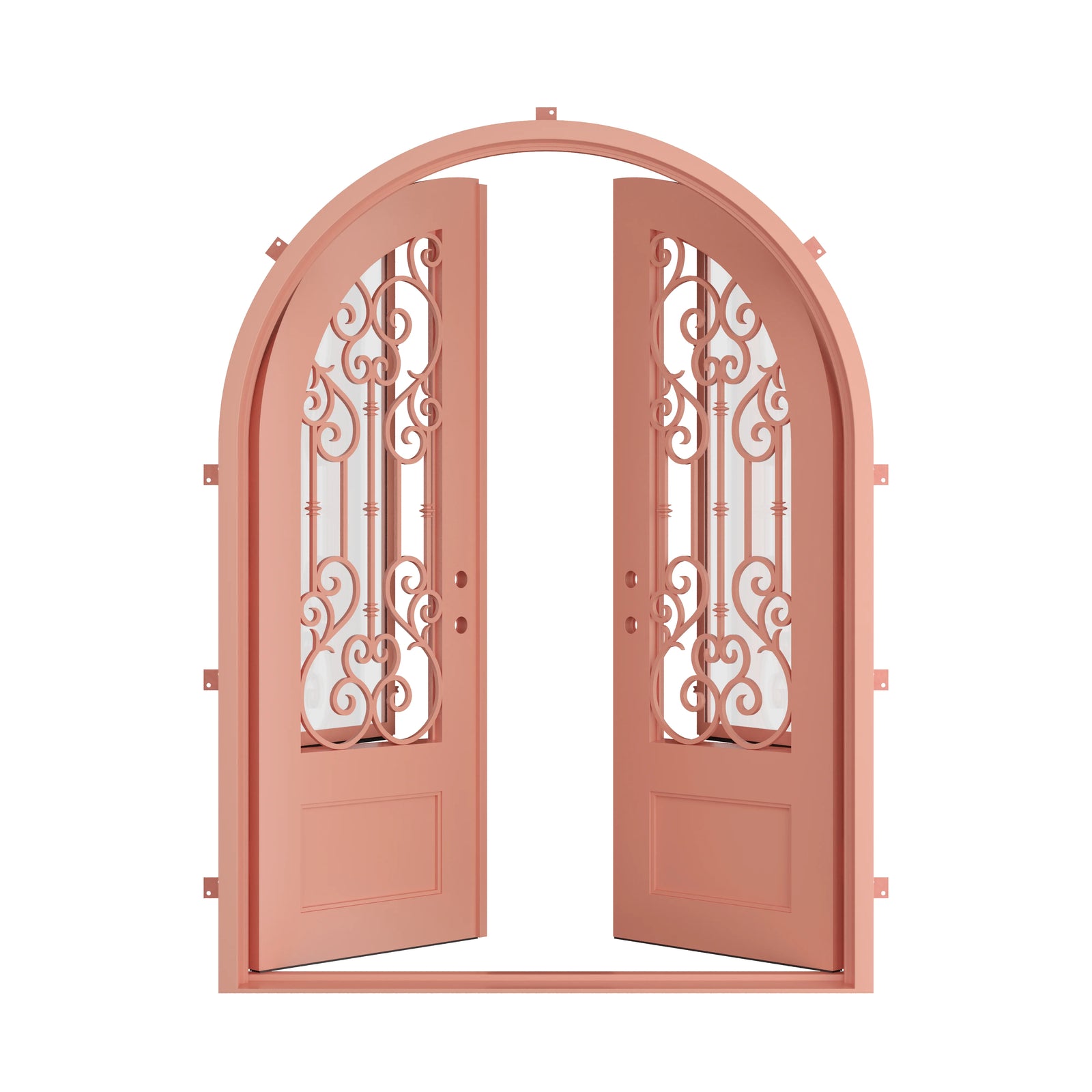 Pinkys New York steel door, double, full arch, open