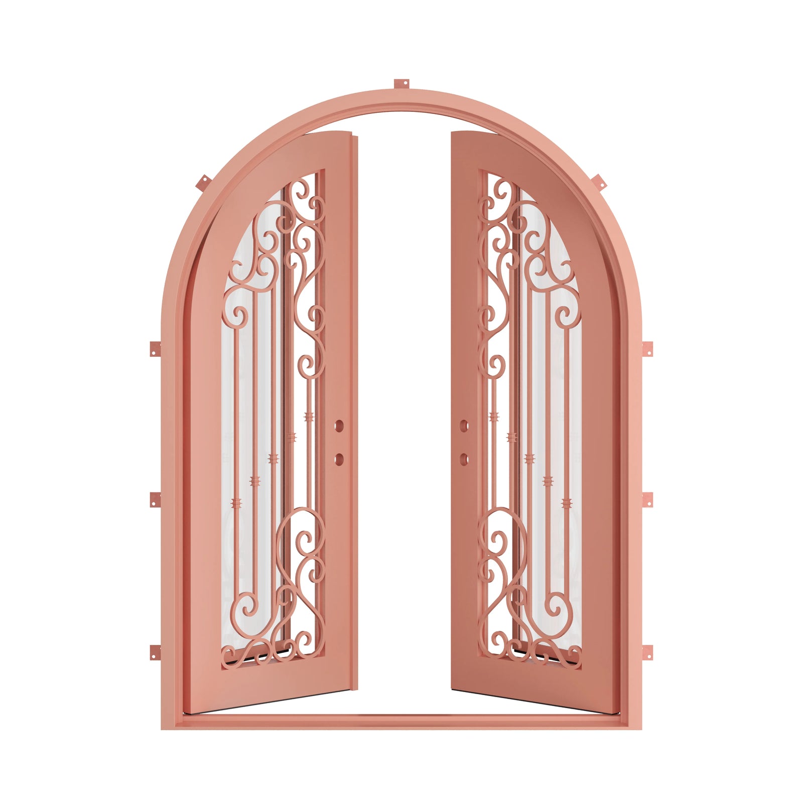 Pinkys Paris steel door, double, full arch, open