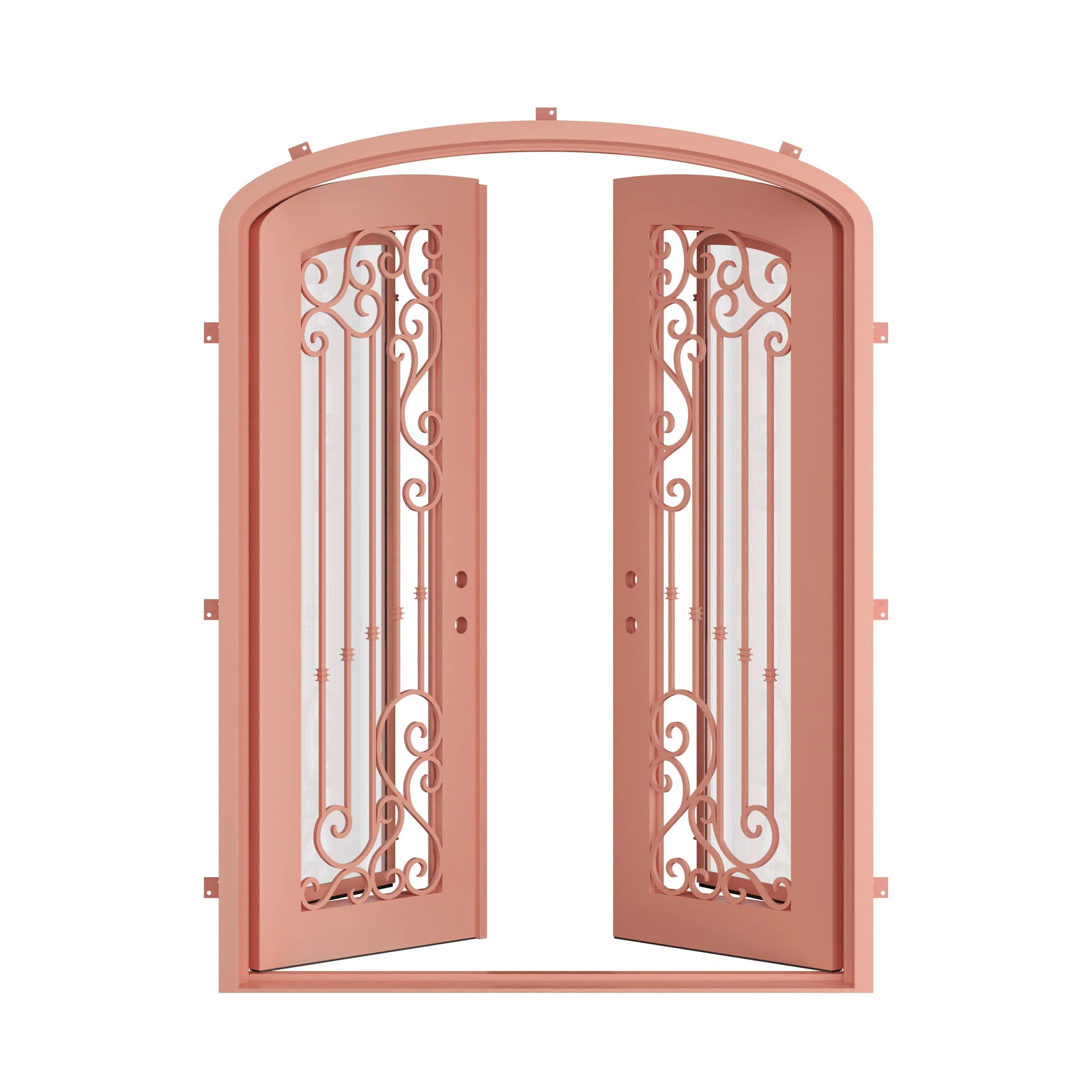 Pinkys Paris steel door, double, arch, open