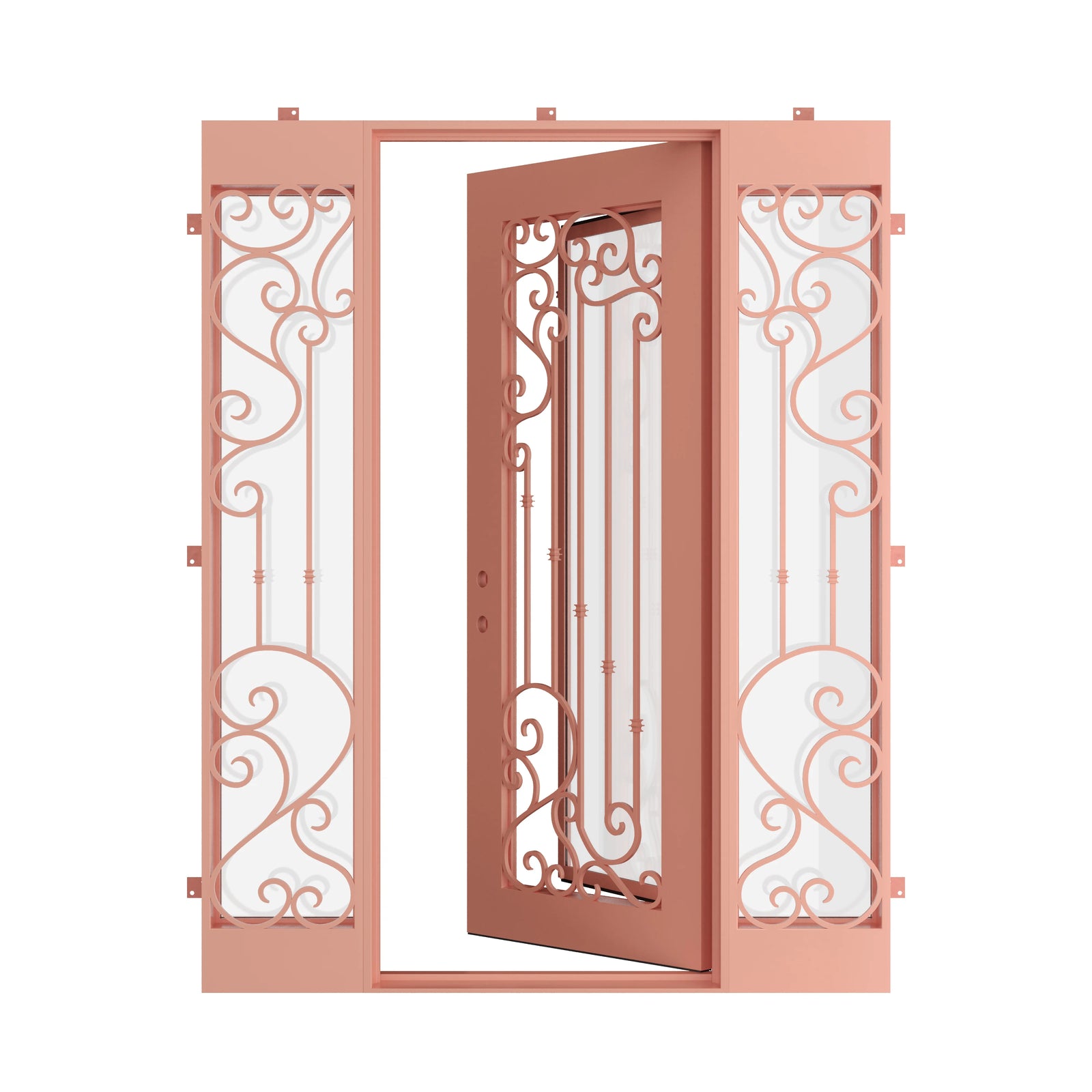 Pinkys Paris steel door, single, flat, open