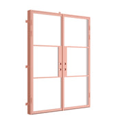 contemporary steel double door pink finish