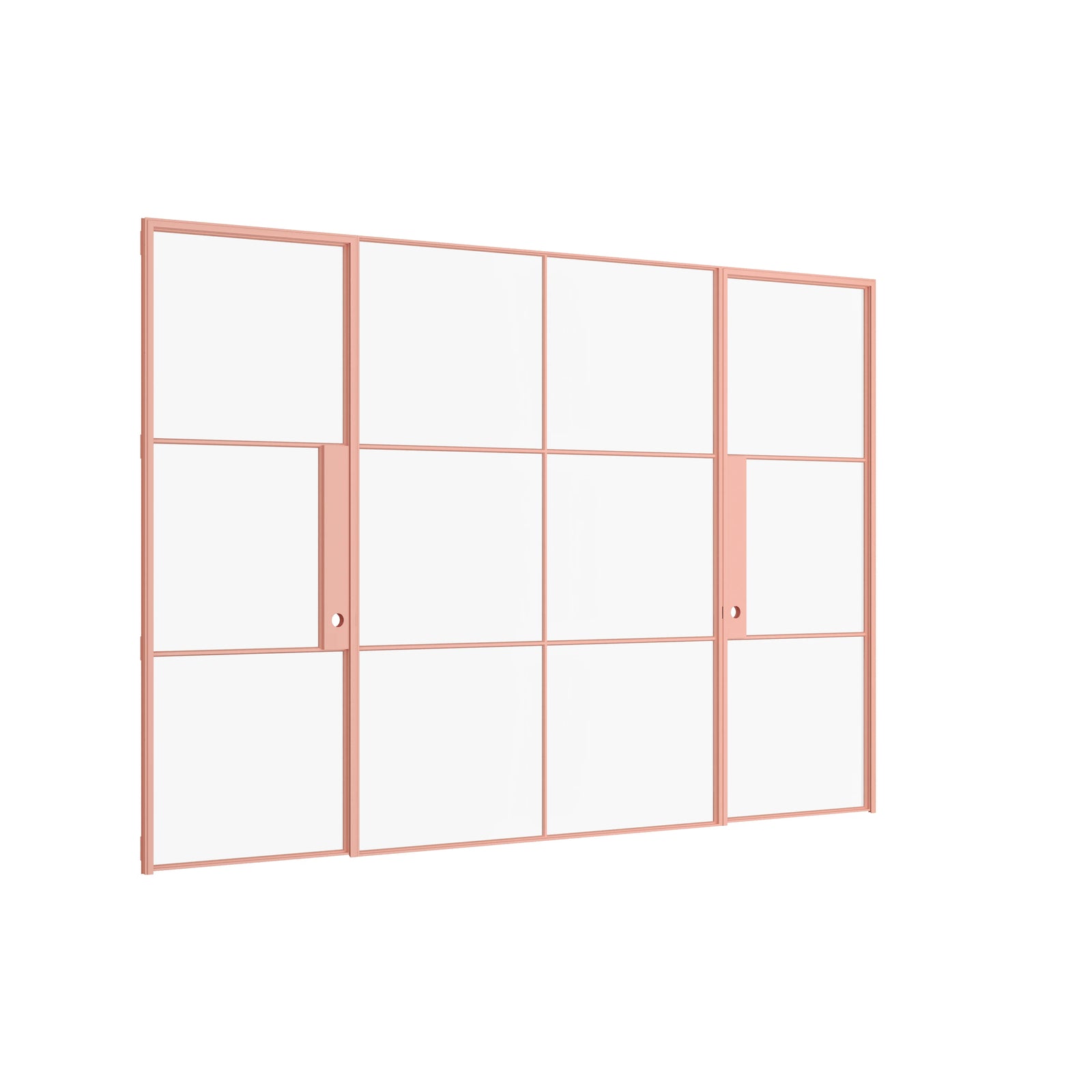 Pinkys Air 4 interior steel door, dual single, with a fixed middle panel, closed