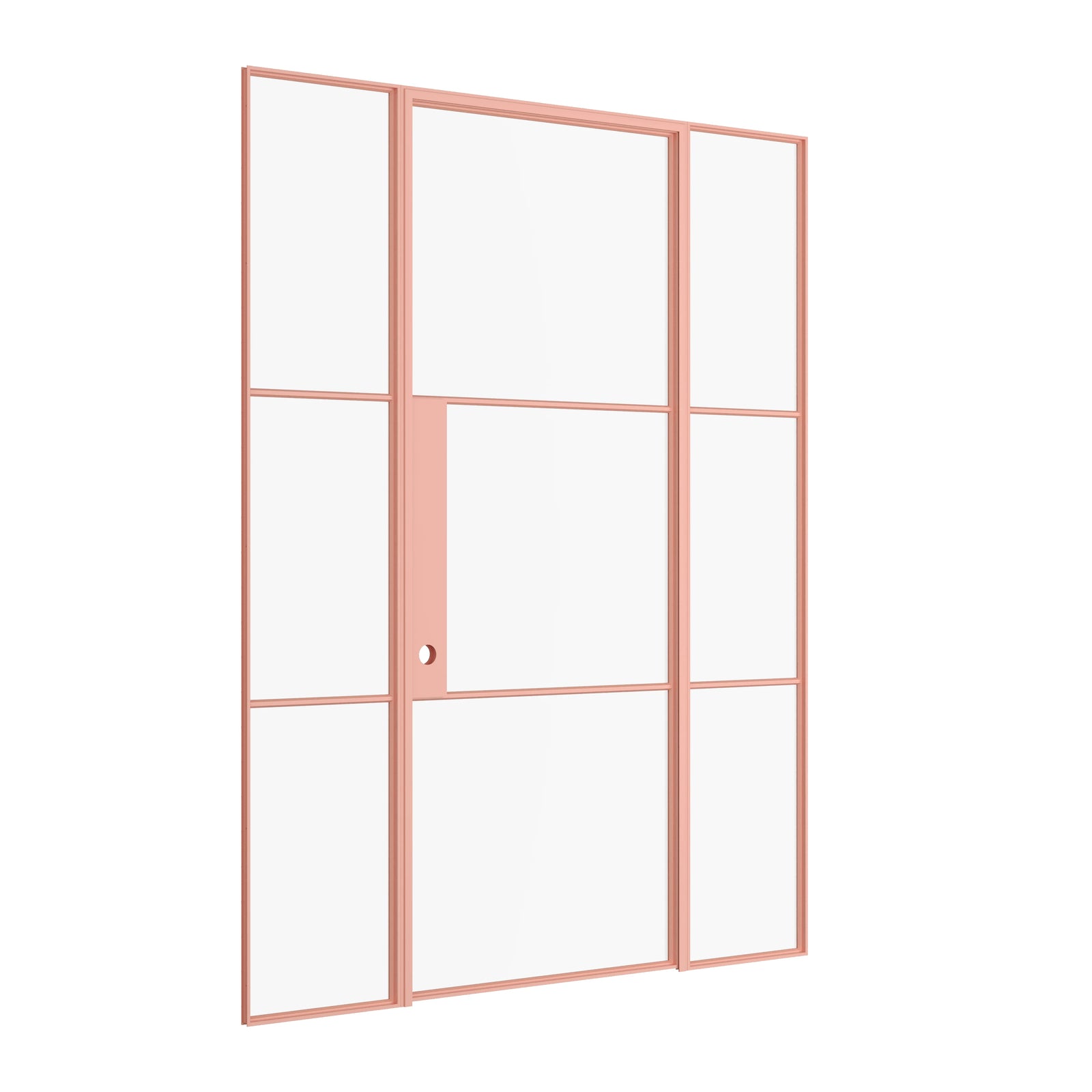 Pinkys Air 4 interior steel door, single, flat, with side windows, closed