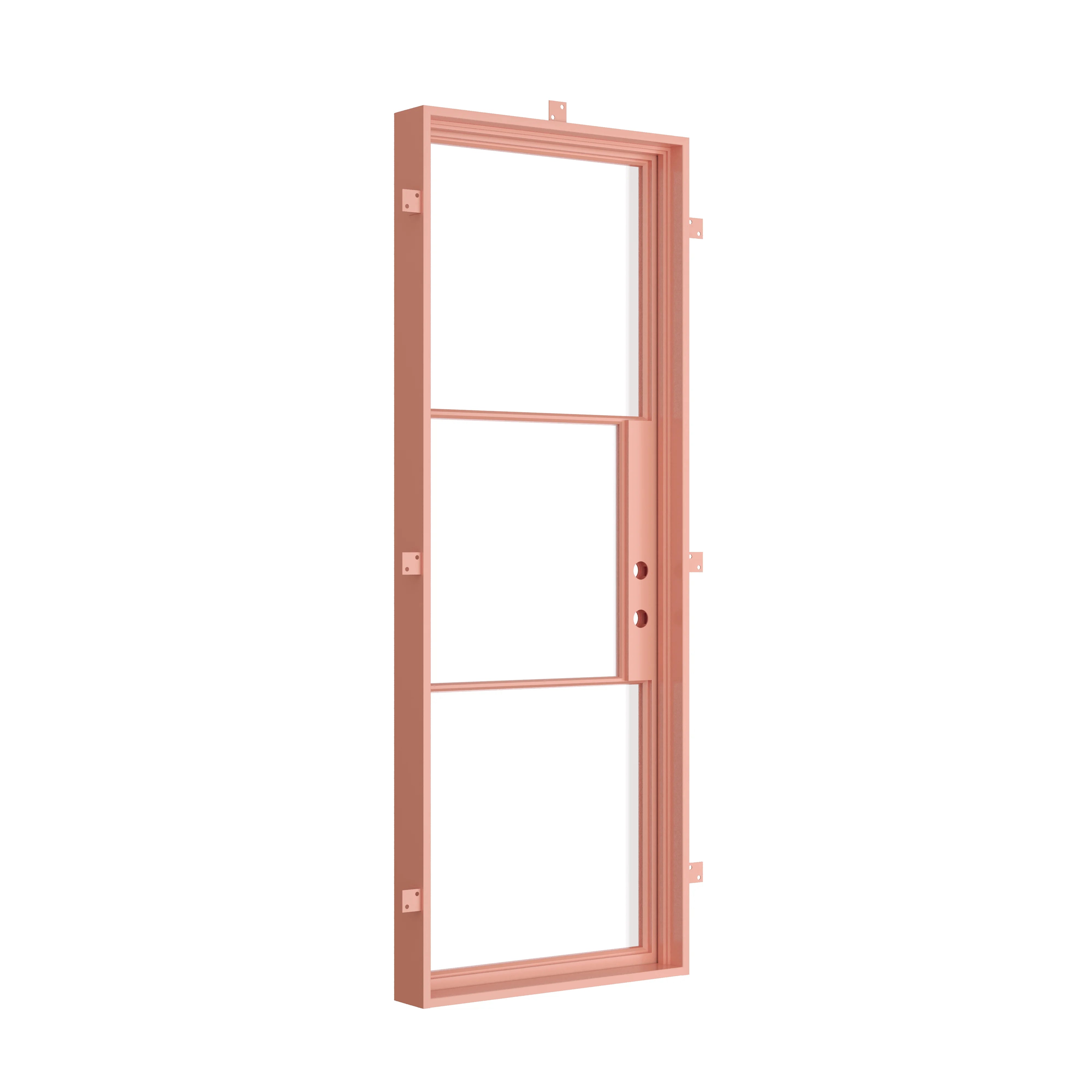 contemporary steel entry door in pink finish