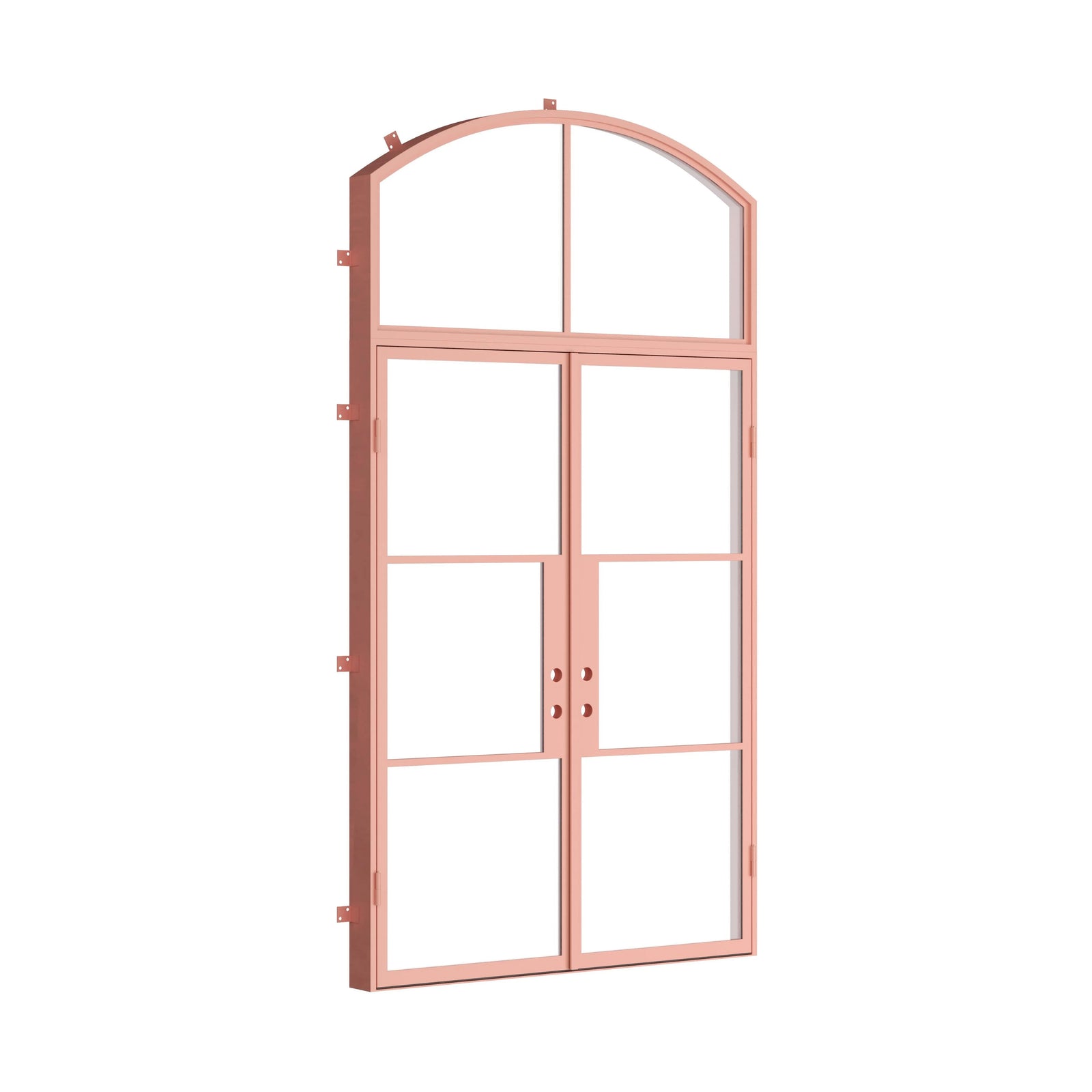 Pinkys Air 4 steel door, double, flat, with an arch top window, closed