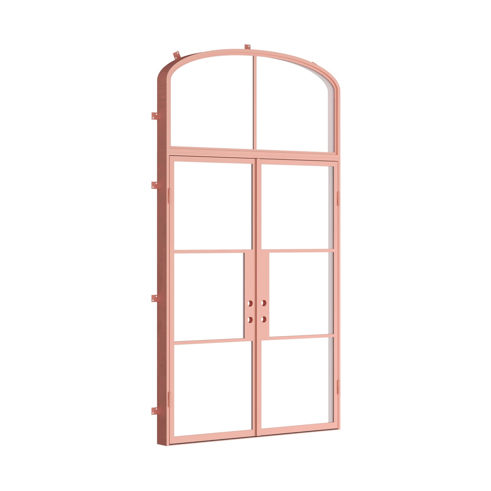 Pinkys Air 4 steel door, double, flat, with a mini-arch top window, closed