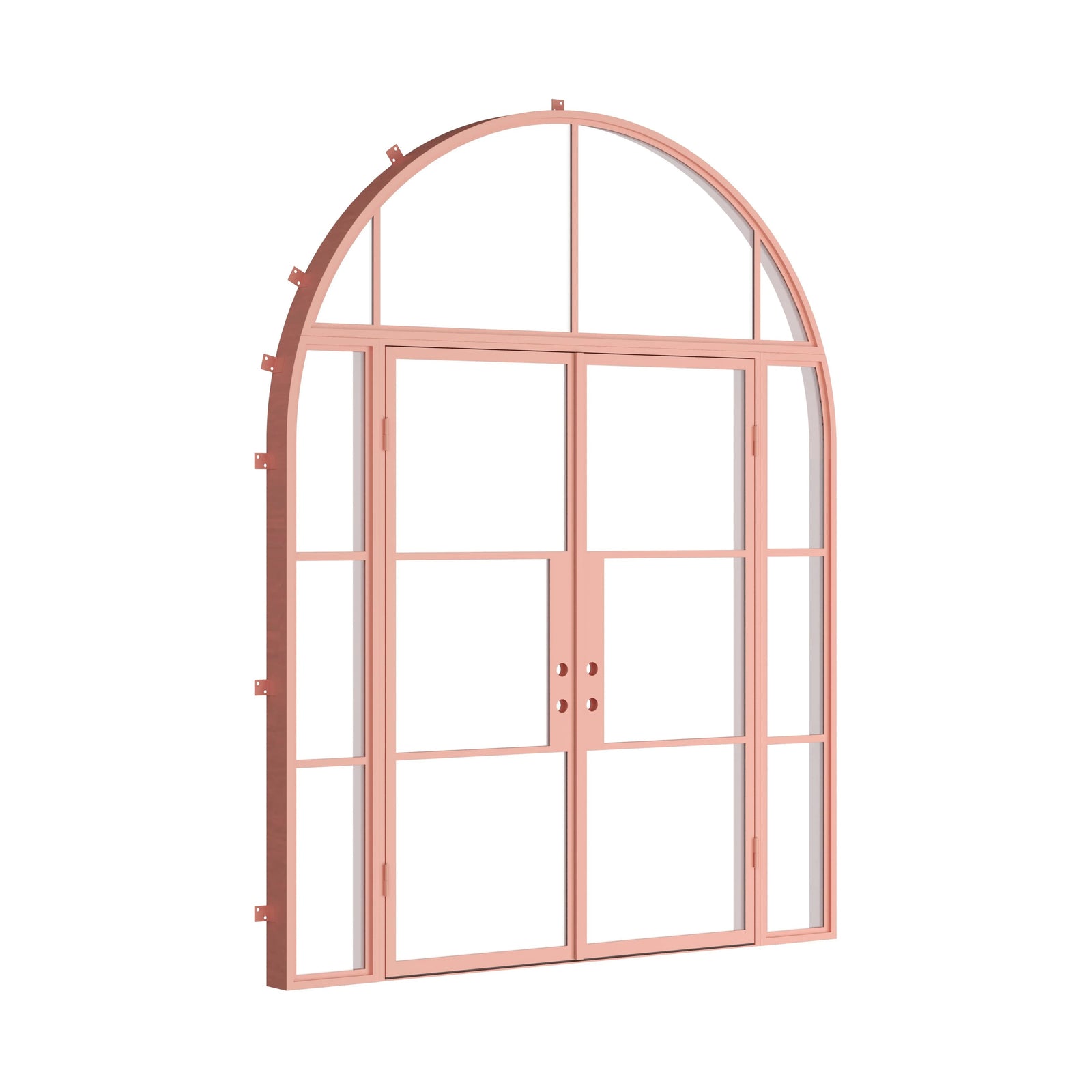 Pinkys Air 4 steel door, double, flat, with side windows, with a full-arch top window, closed