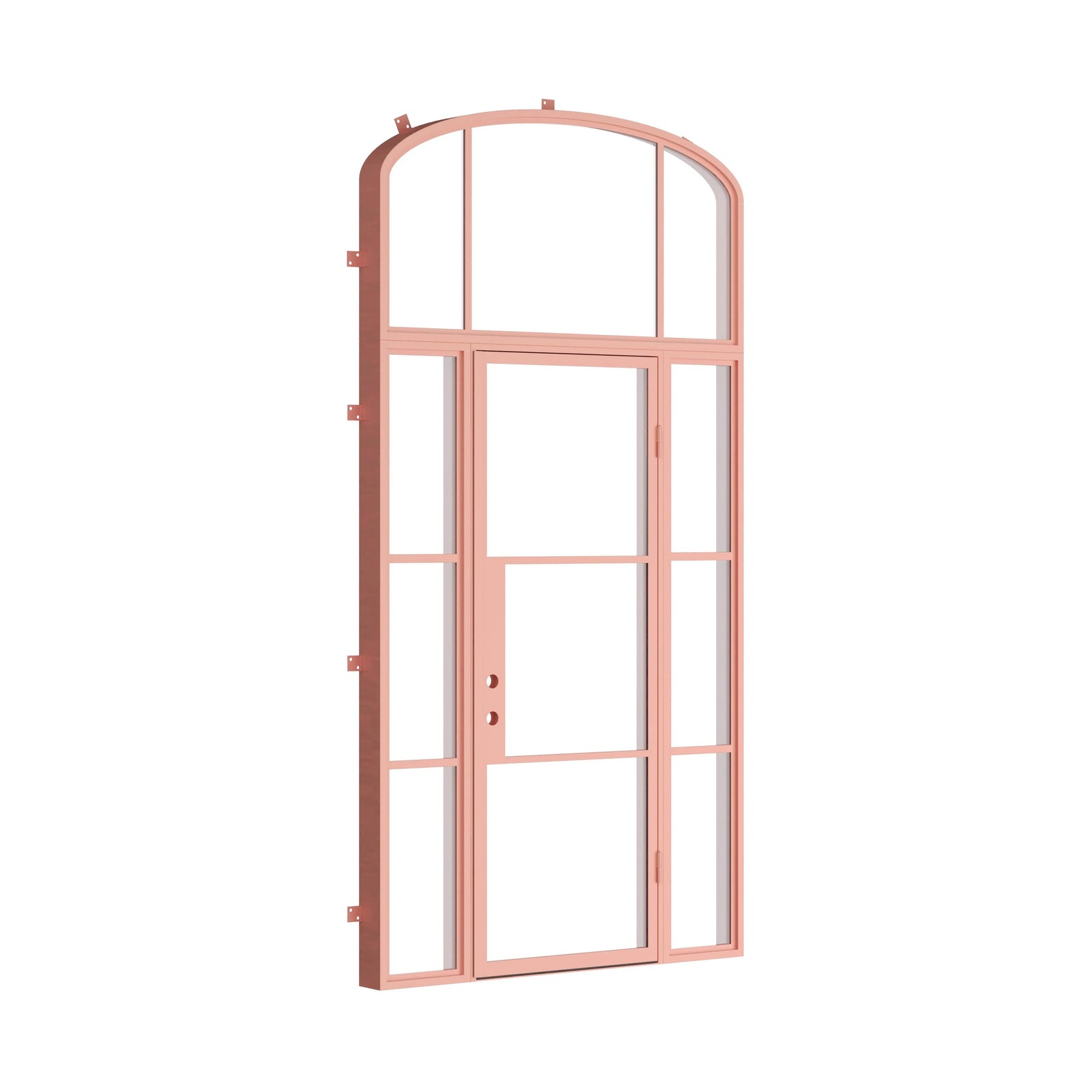 Pinkys Air 4 steel door, single, flat, with side windows, with a mini-arch top window, closed