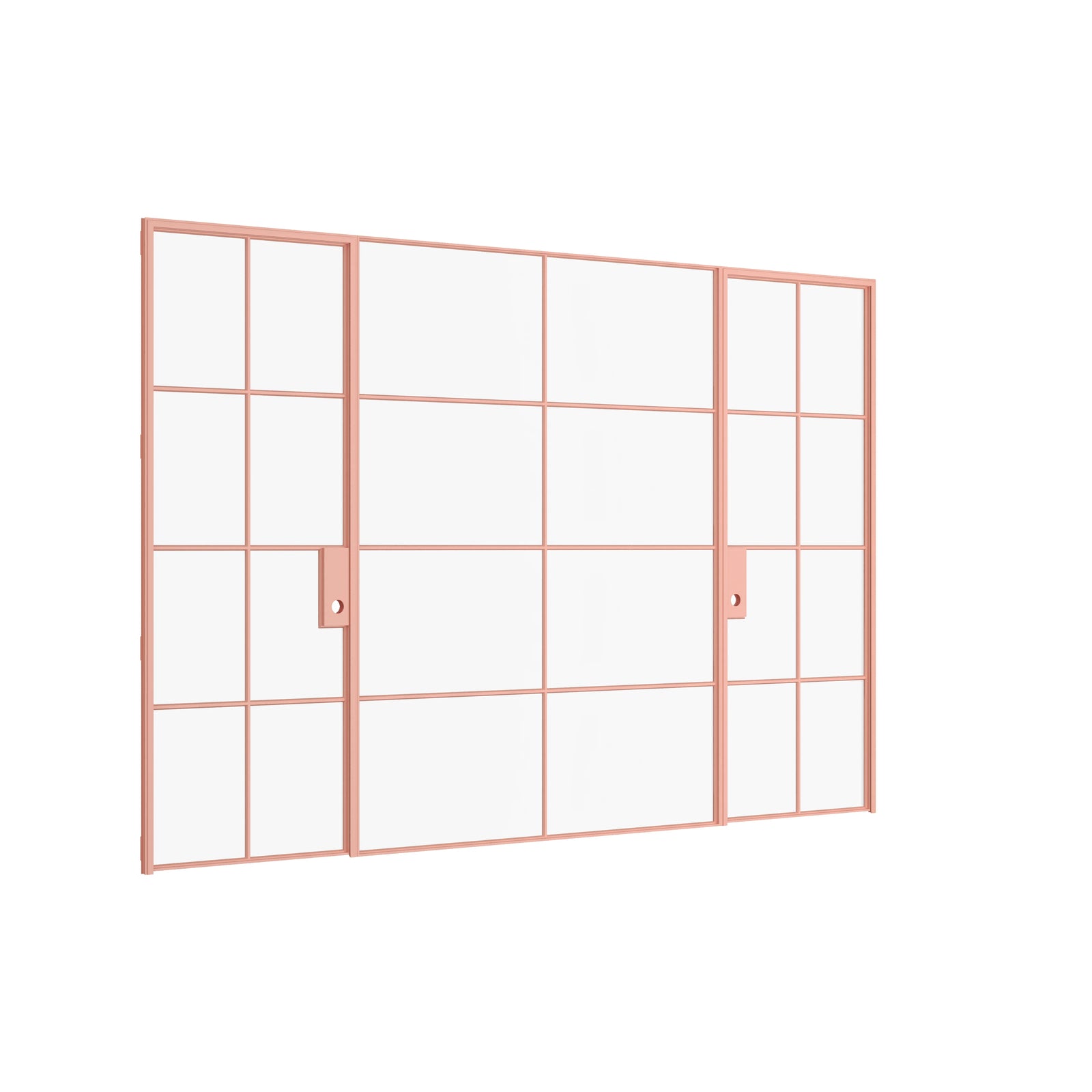 Pinkys Air 5 interior steel door, dual single, with a fixed middle panel, closed