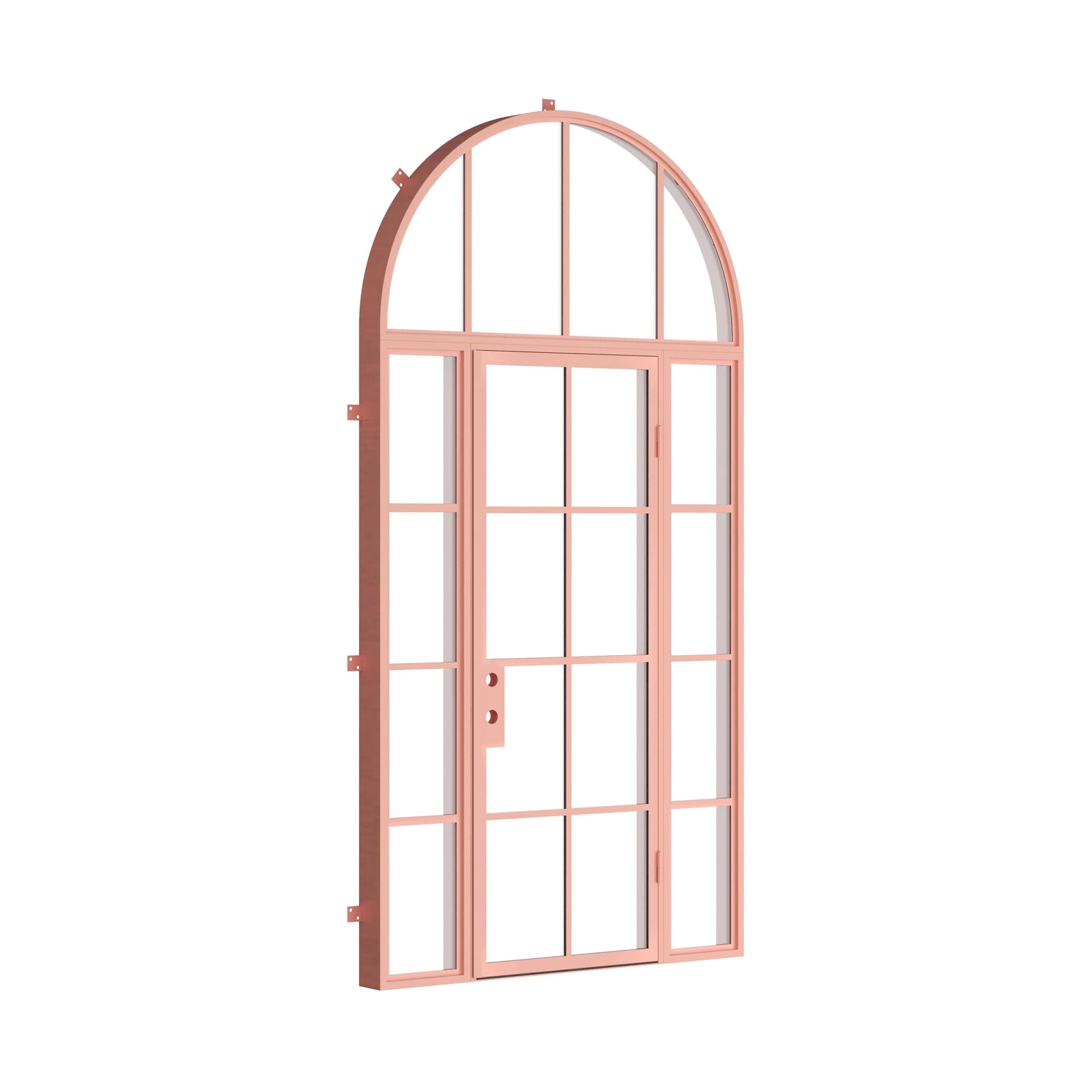 Pinkys Air 5 steel door, single, flat, with a full-arch top window, closed