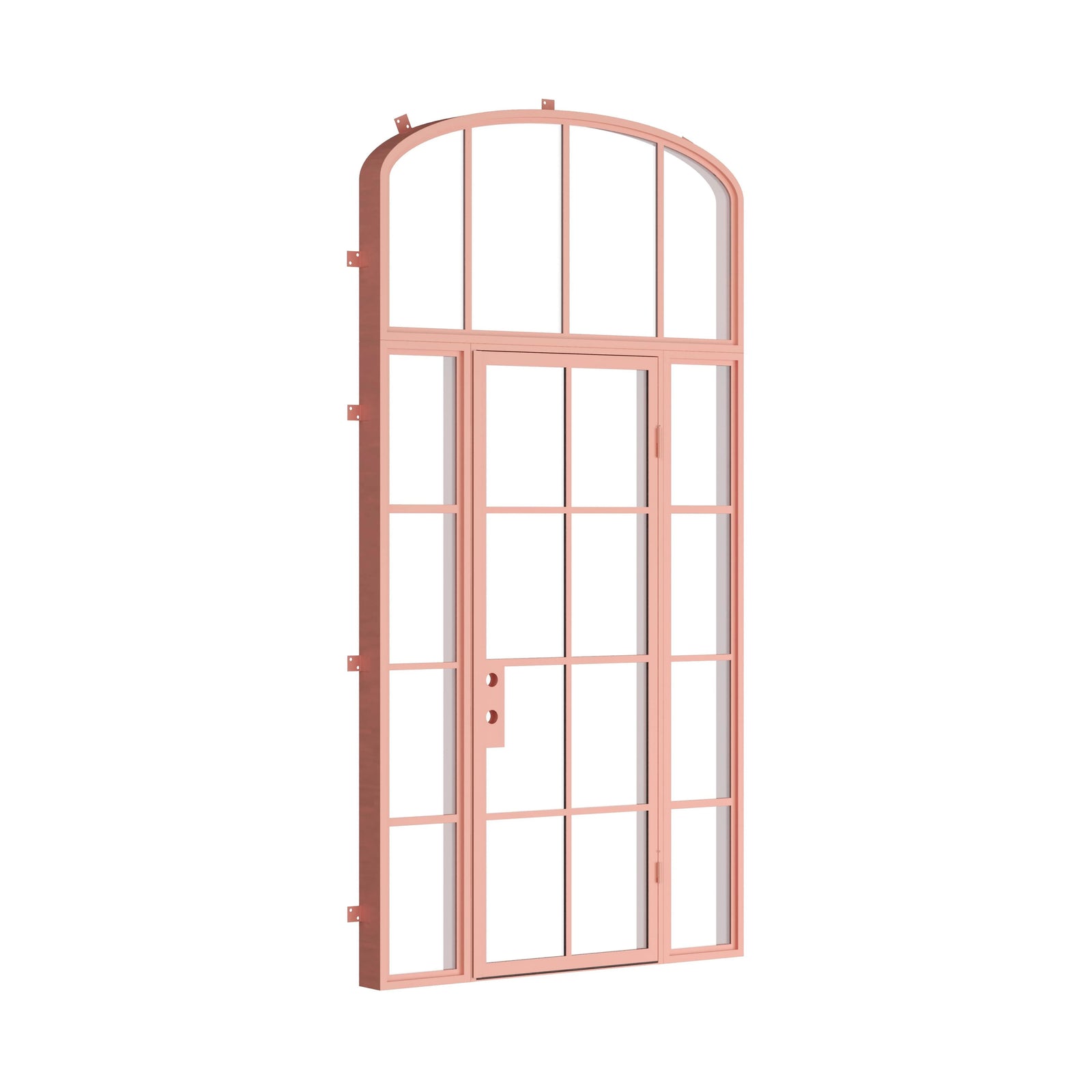 Pinkys Air 5 steel door, single, flat, with side windows, with a mini-arch top window, closed