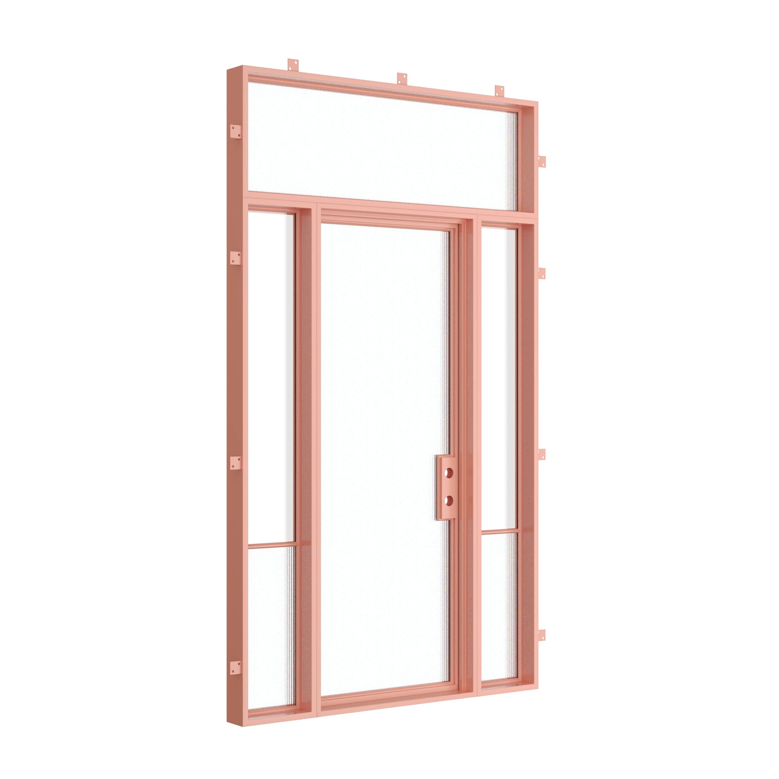 Pinkys Air Grand steel door, single, flat, with side windows, with a flat top window, closed