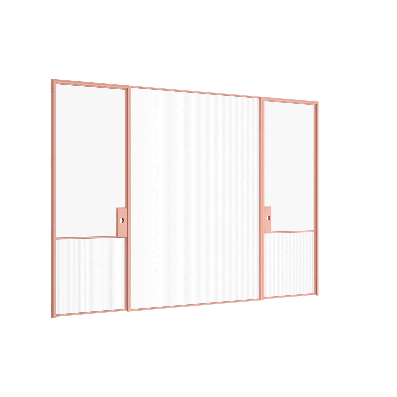 Pinkys Air Grand interior steel door, dual single, flat, with a fixed middle panel, closed