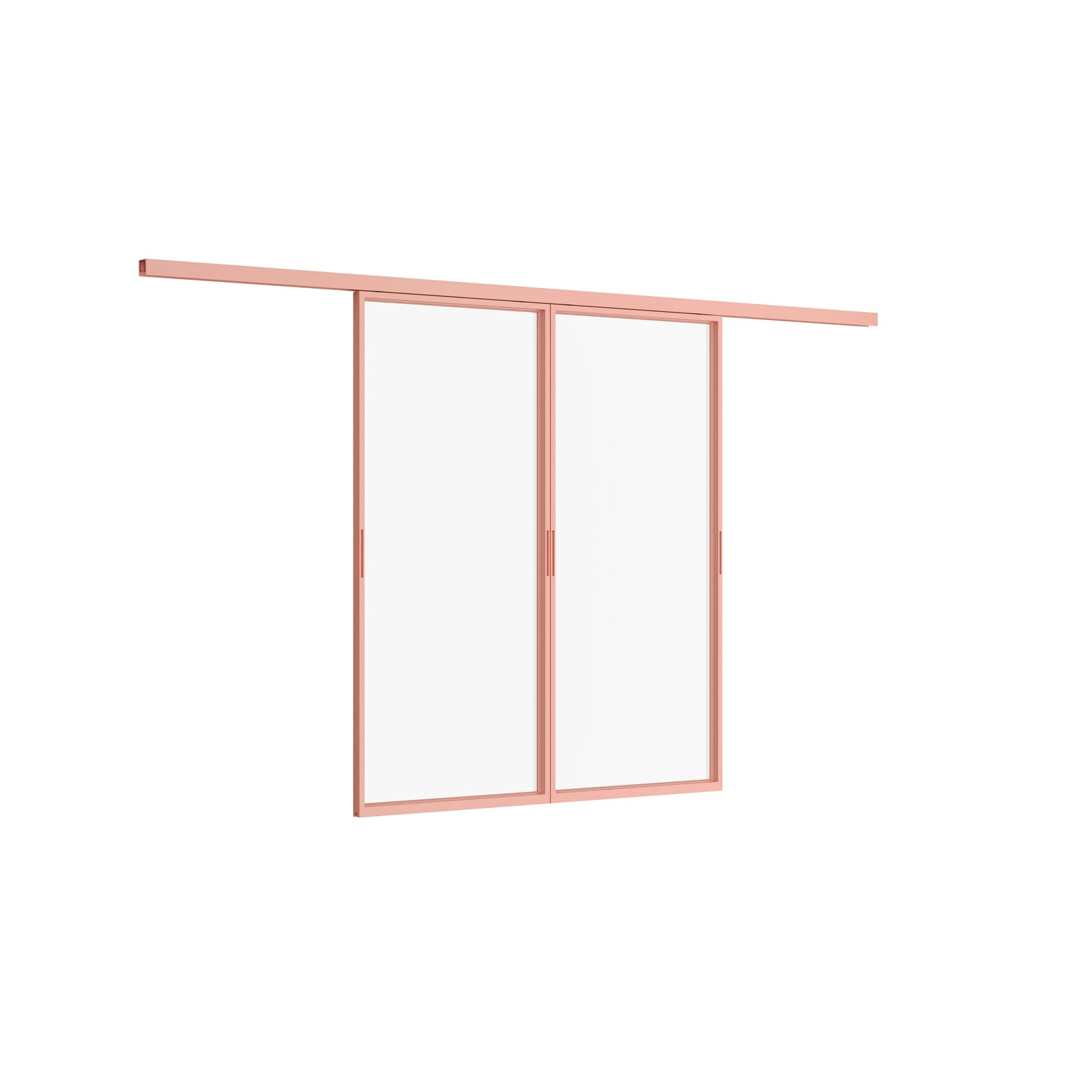 Pinkys Air Lite interior steel door, double, sliding, top-track, closed