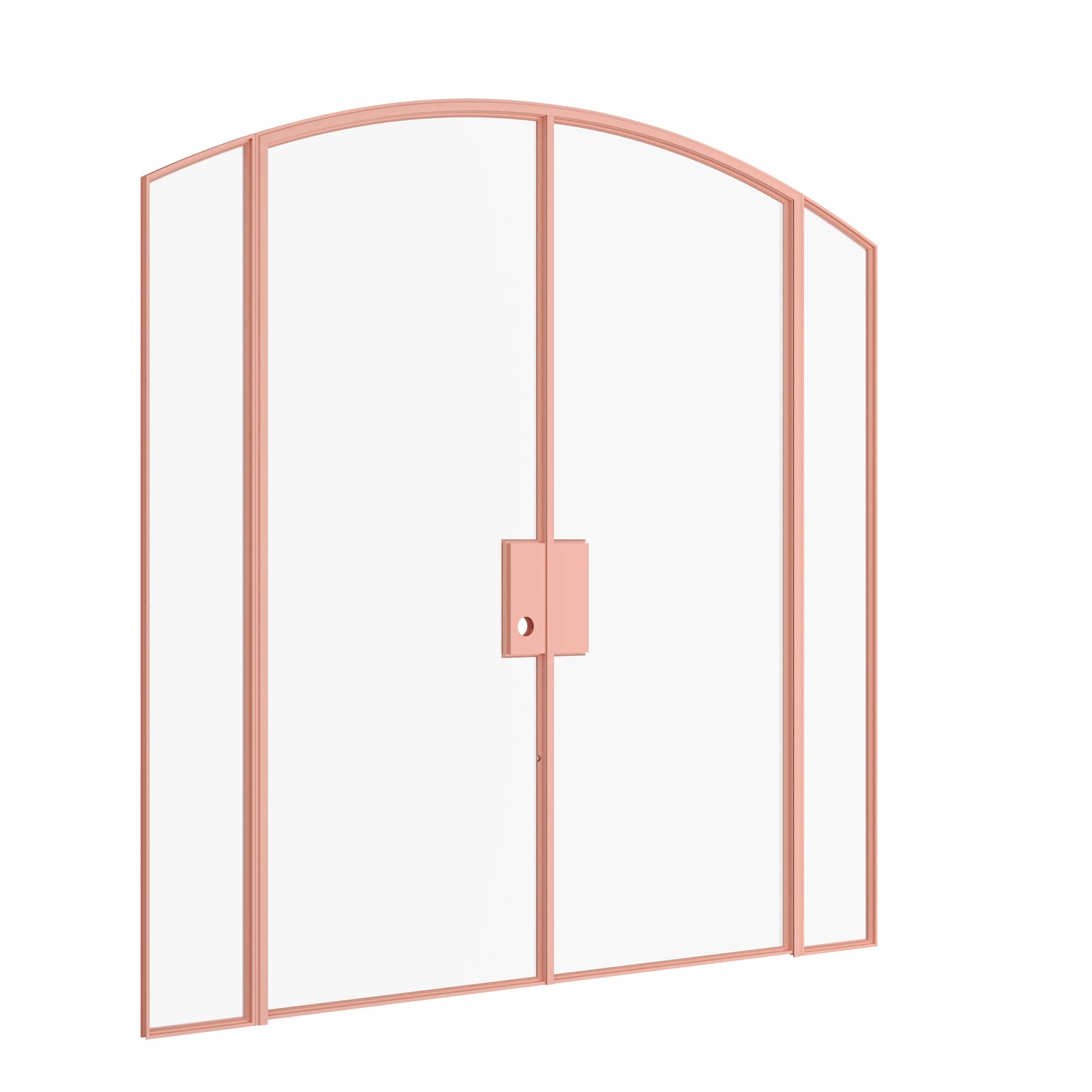 Pinkys Air Lite interior steel door, double, arch, with side windows, closed