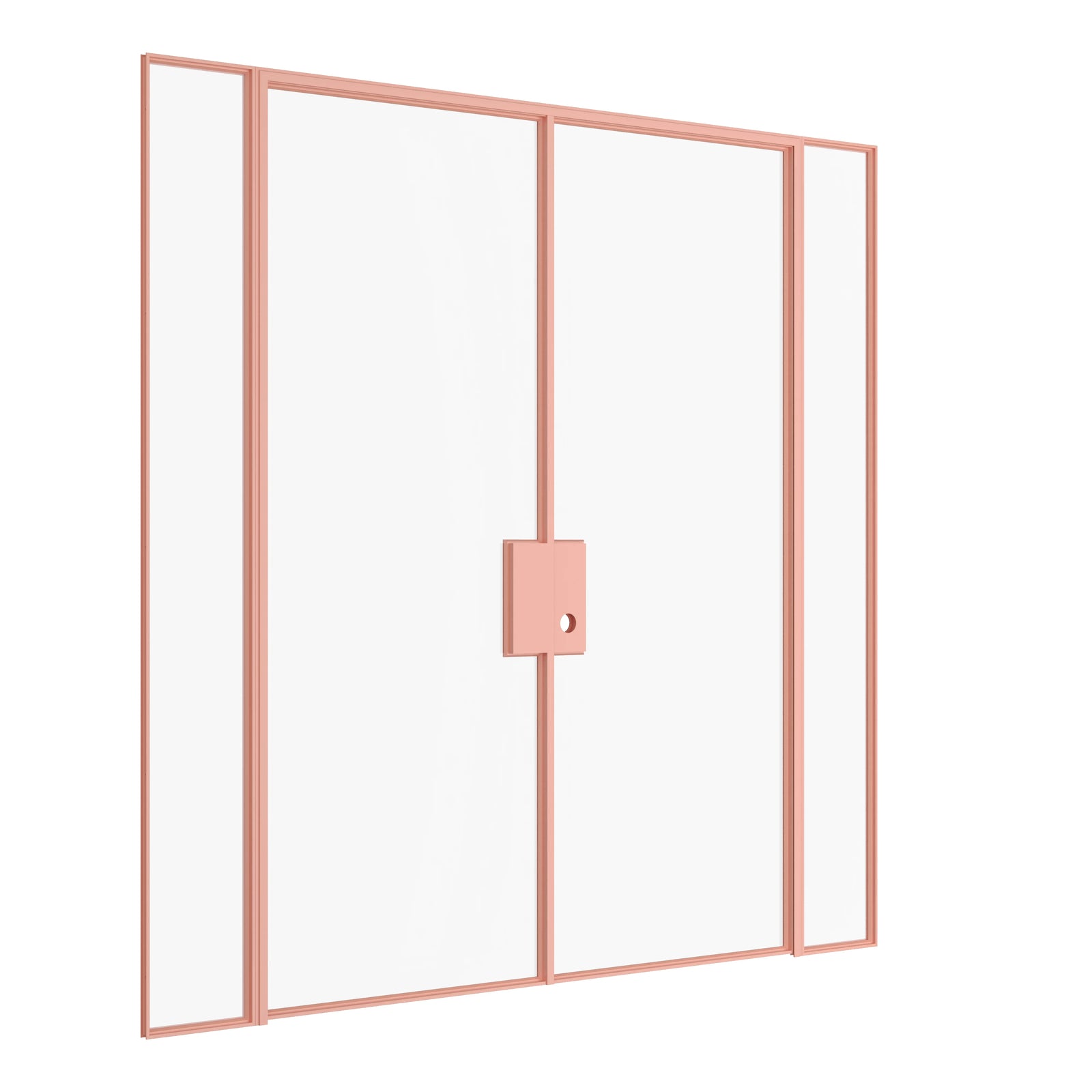 Pinkys Air Lite interior steel door, double, flat, with side windows, closed