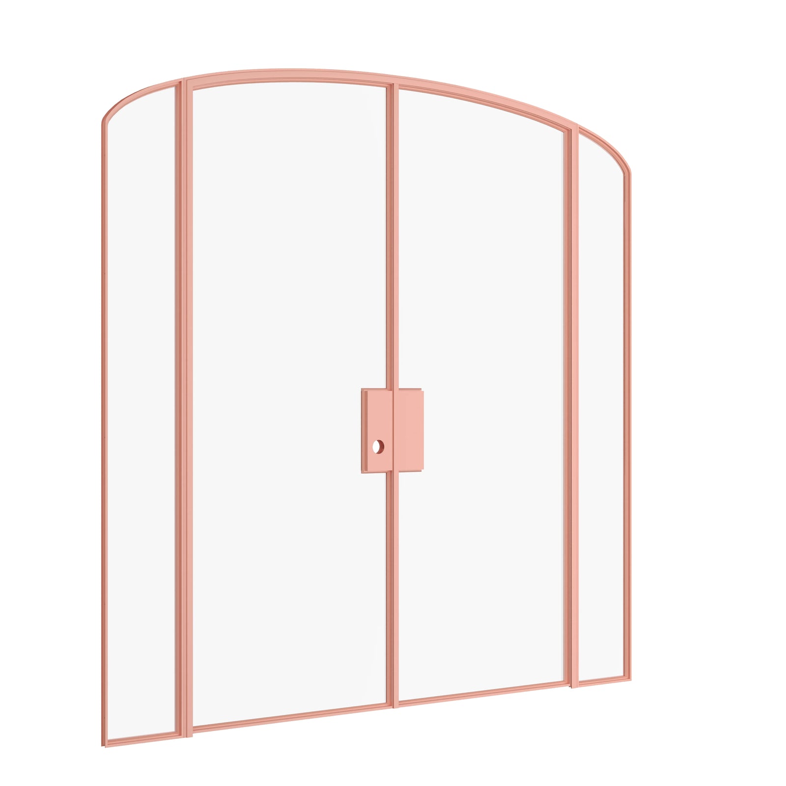 Pinkys Air Lite interior steel door, double, mini arch, with side windows, closed