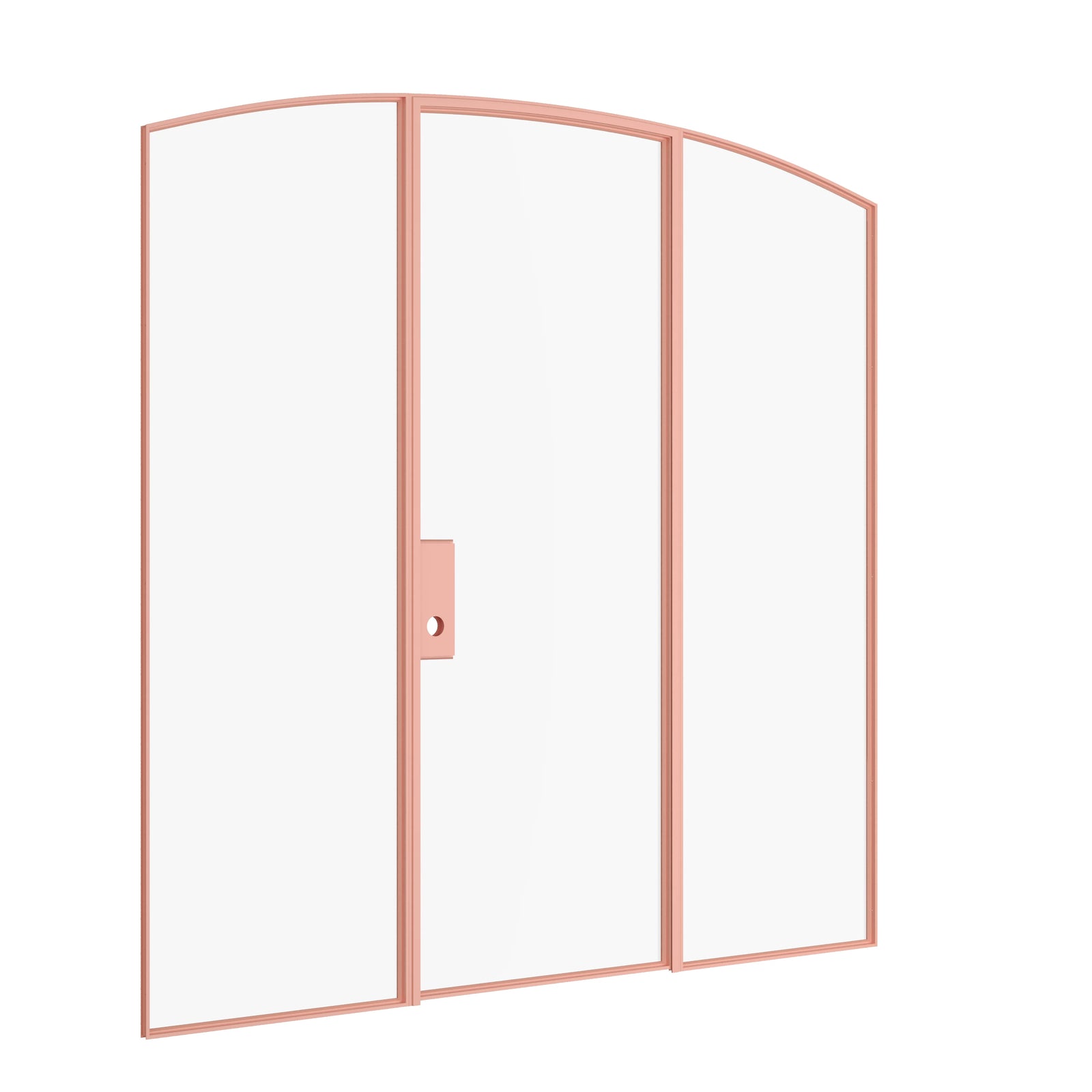 Pinkys Air Lite interior steel door, single, arch, with side windows, closed