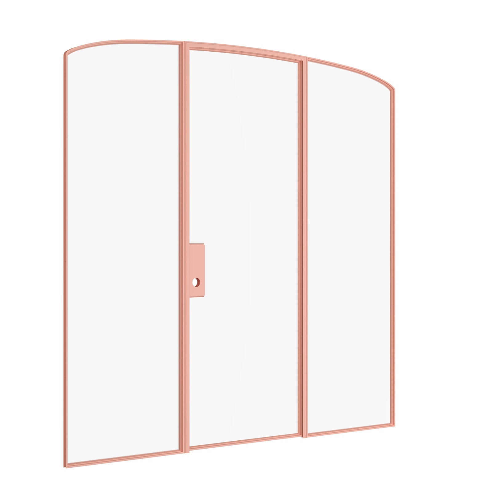 Pinkys Air Lite interior steel door, single, mini arch, with side windows, closed
