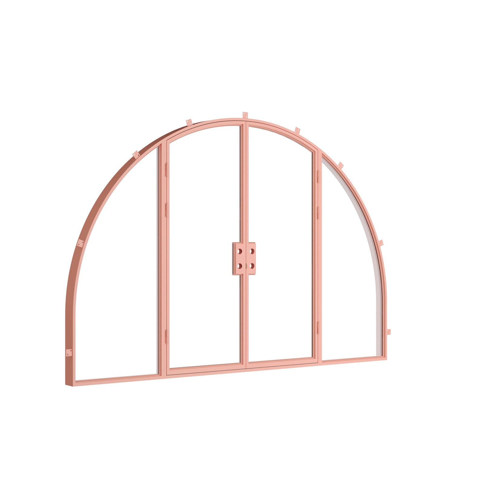 Pinkys Air Lite steel door, double, full arch, with side windows, closed
