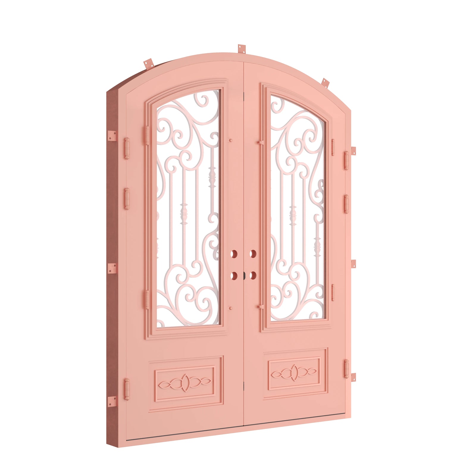 Pinkys Golden Gate steel door, double, arch, closed
