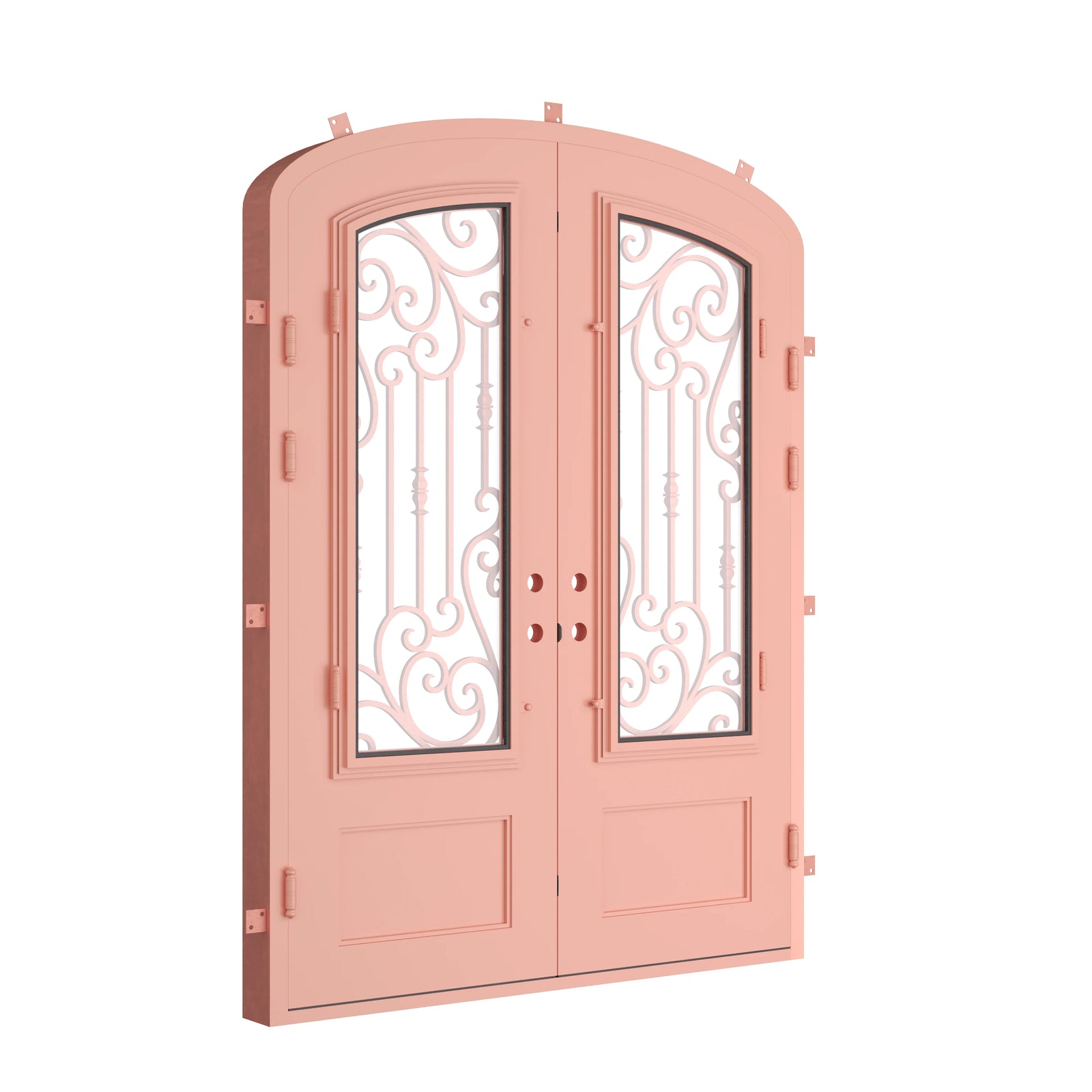 Pinkys Golden Gate steel door, double, mini arch, closed