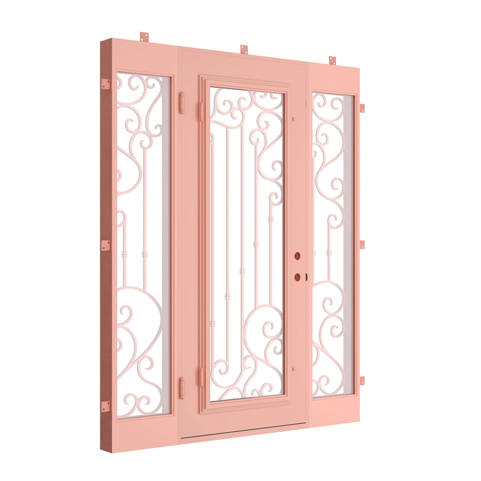 Pinkys Paris steel door, single, flat, with side windows, closed