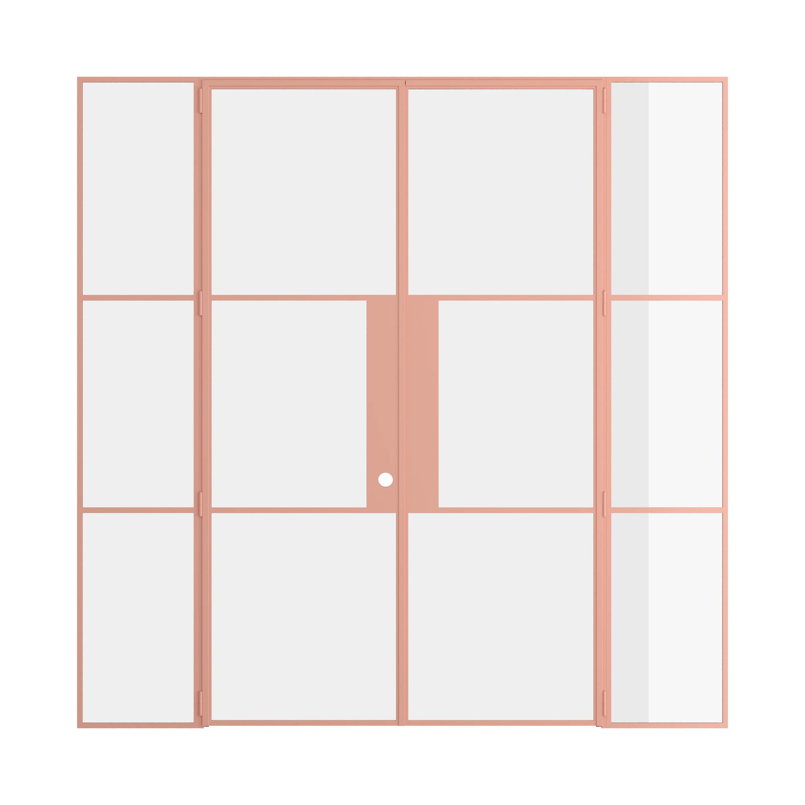 Pinkys Air 4 interior steel door, double, flat, with side windows, closed
