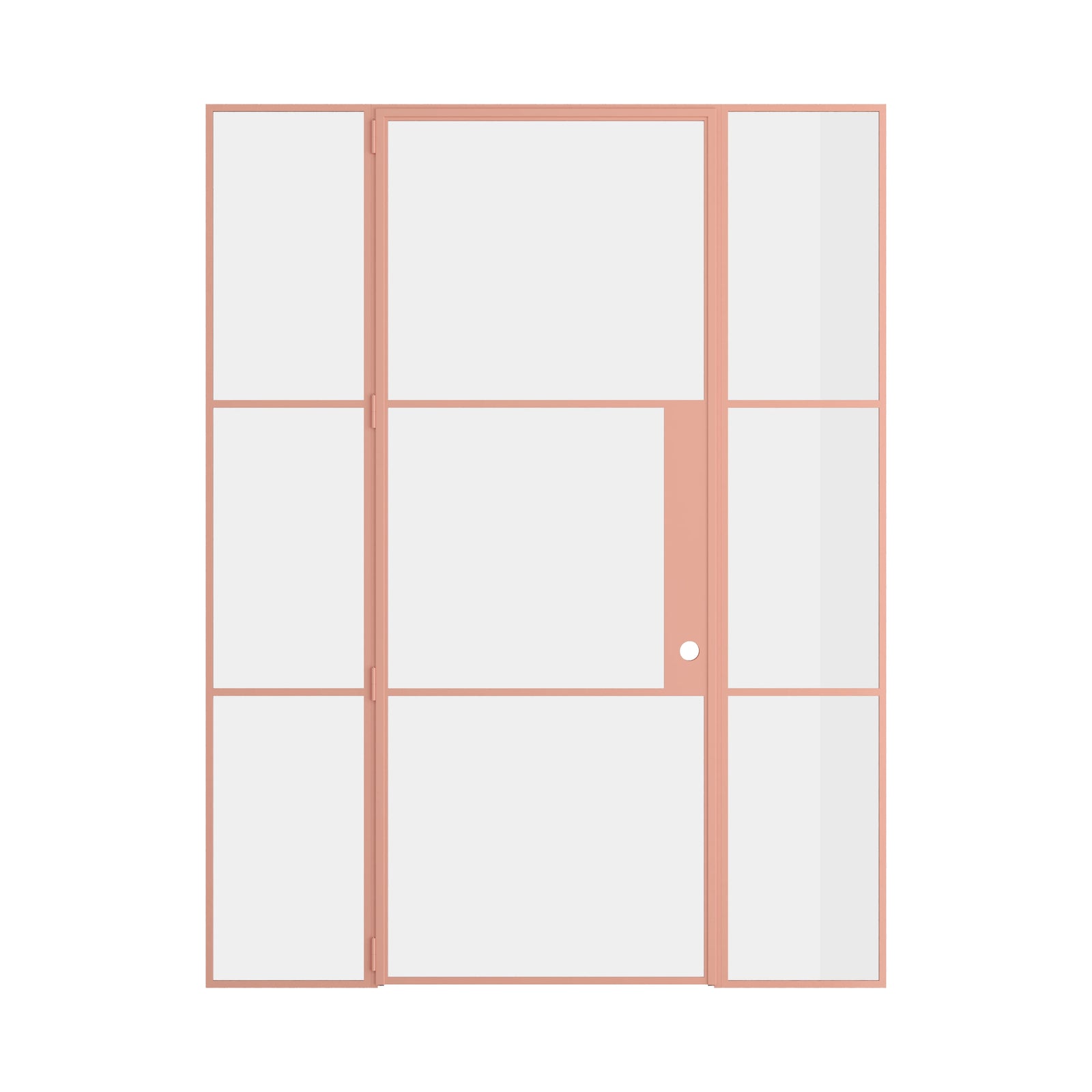 Pinkys Air 4 interior steel door, single, flat, with side windows, closed