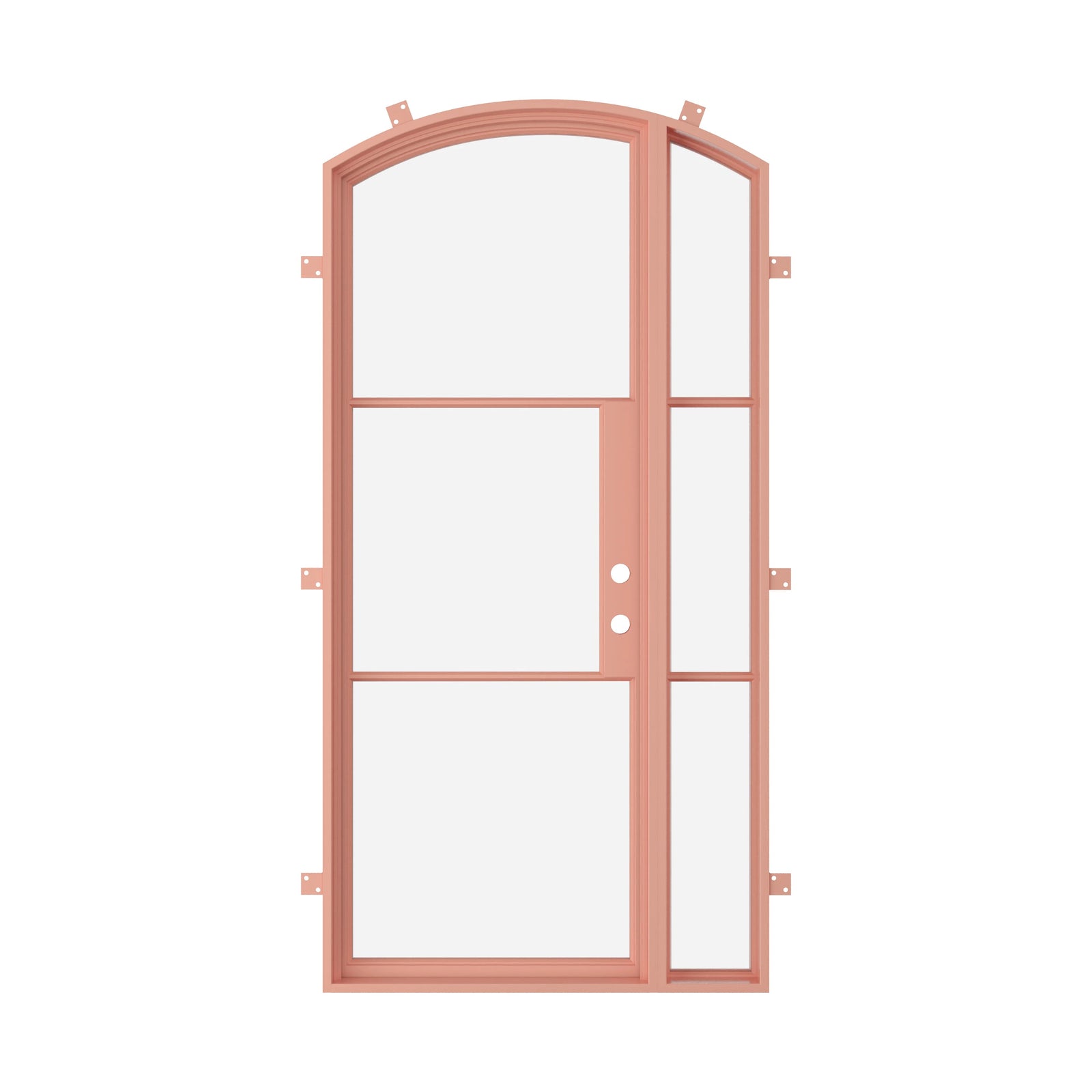 Pinkys Air 4 steel door, single, arch, with a right side window, closed